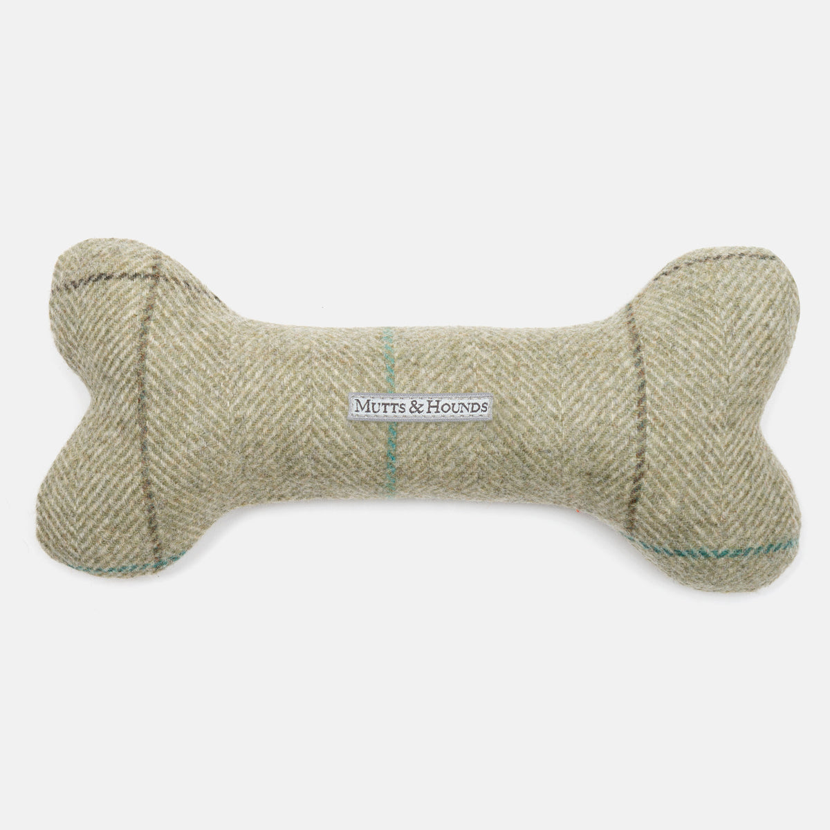 Willow Check Tweed Squeaky Bone Dog Toy