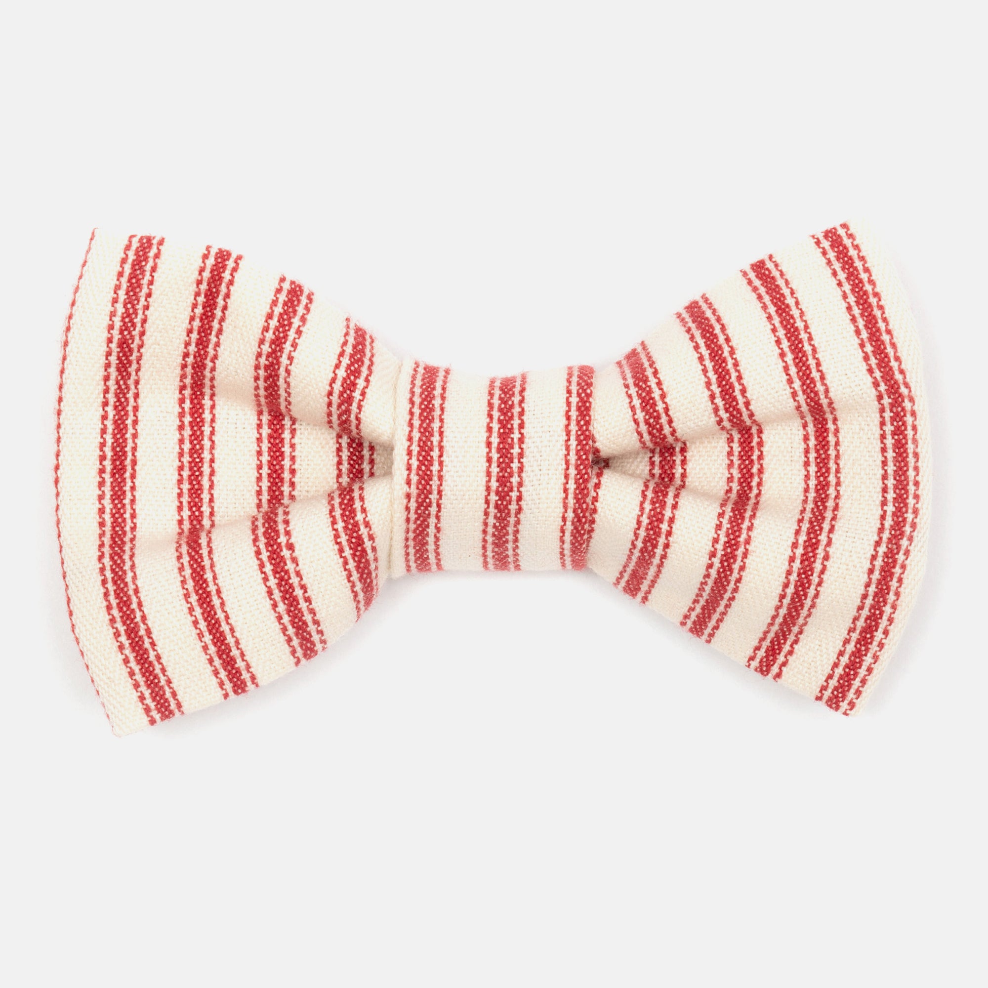 Red Ticking Stripe Dog Bow Tie