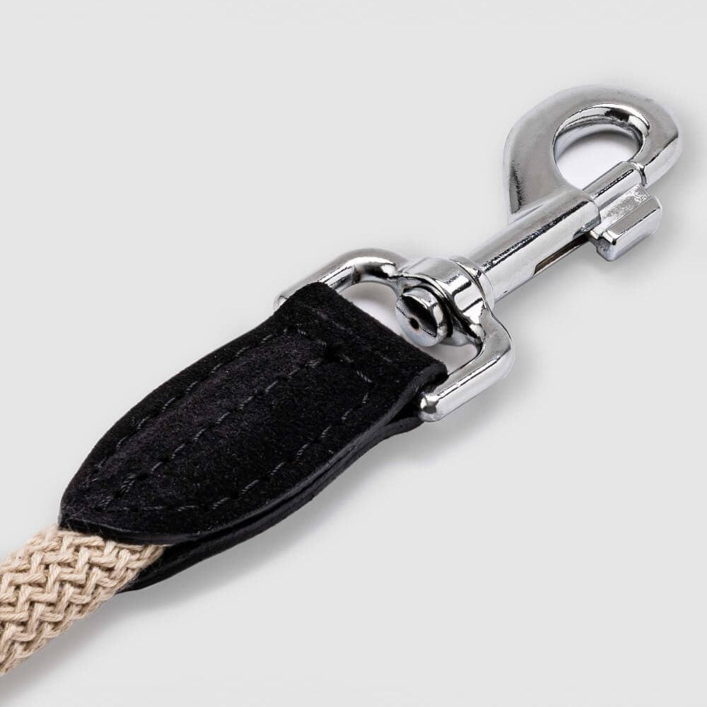 Hugo & Hudson Rope & Black Suede Leather Dog Lead