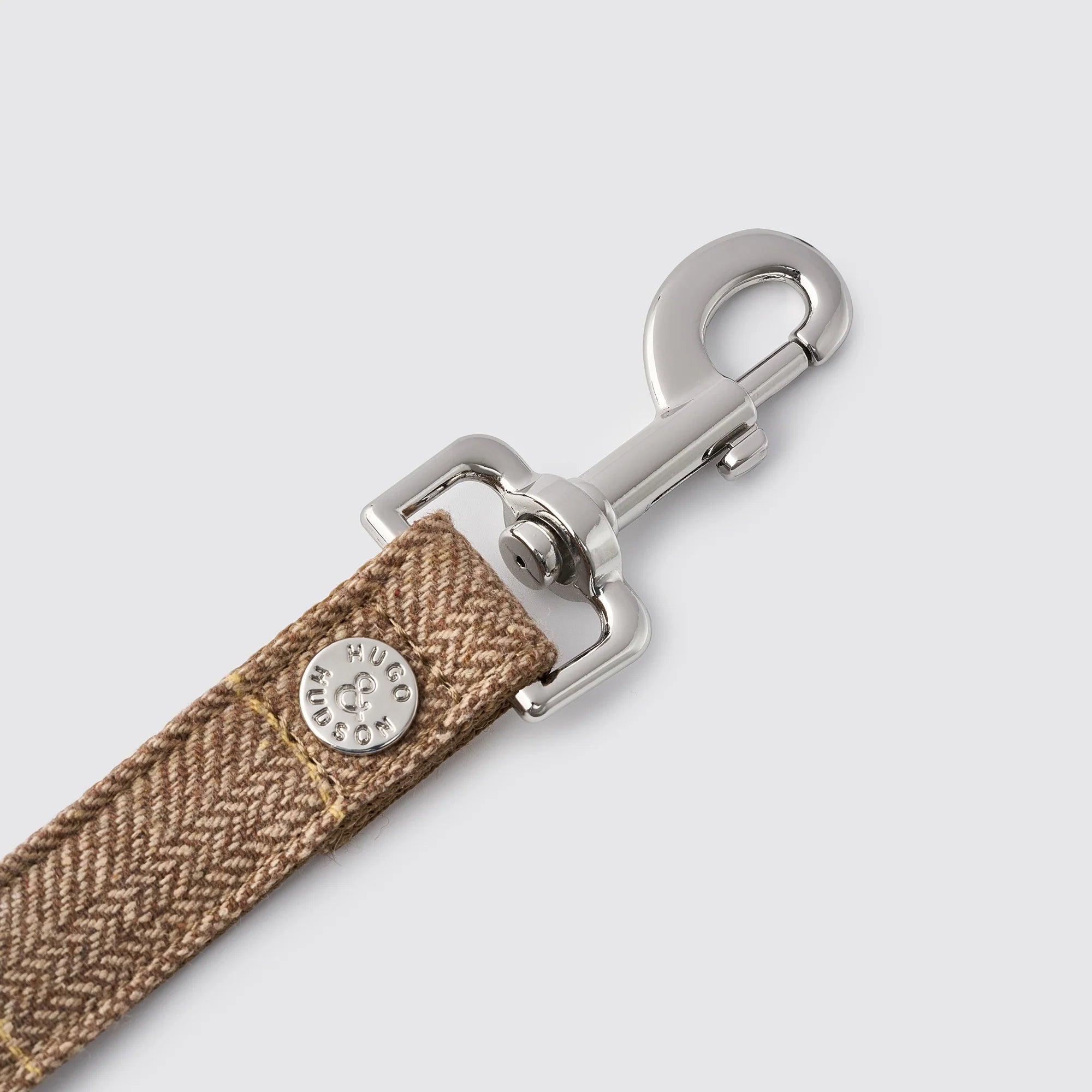 Hugo & Hudson Caramel Checked Luxury Tweed Dog Lead