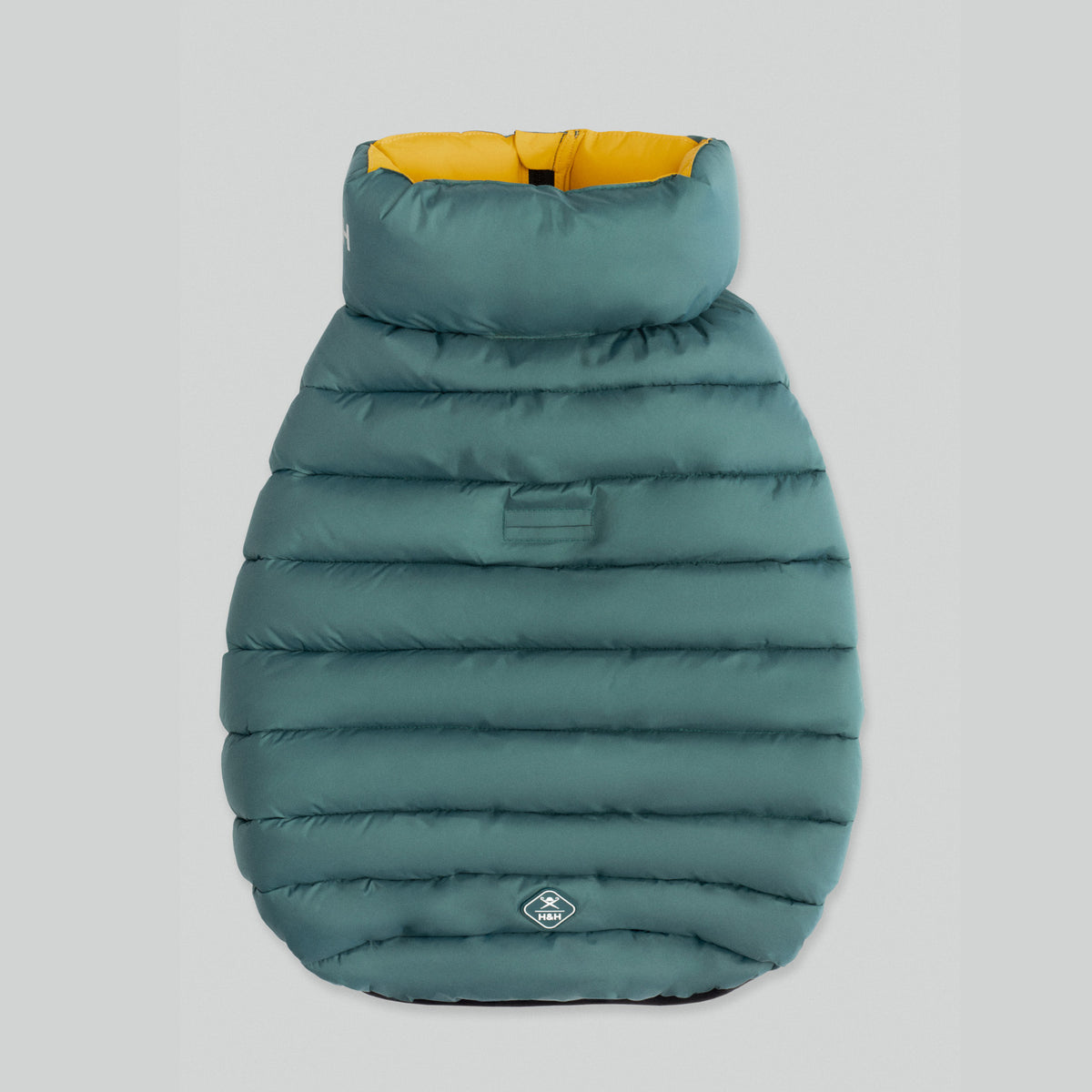 Hugo & Hudson X Hackett Reversible Dog Puffer Jacket - Forest Green & Gold