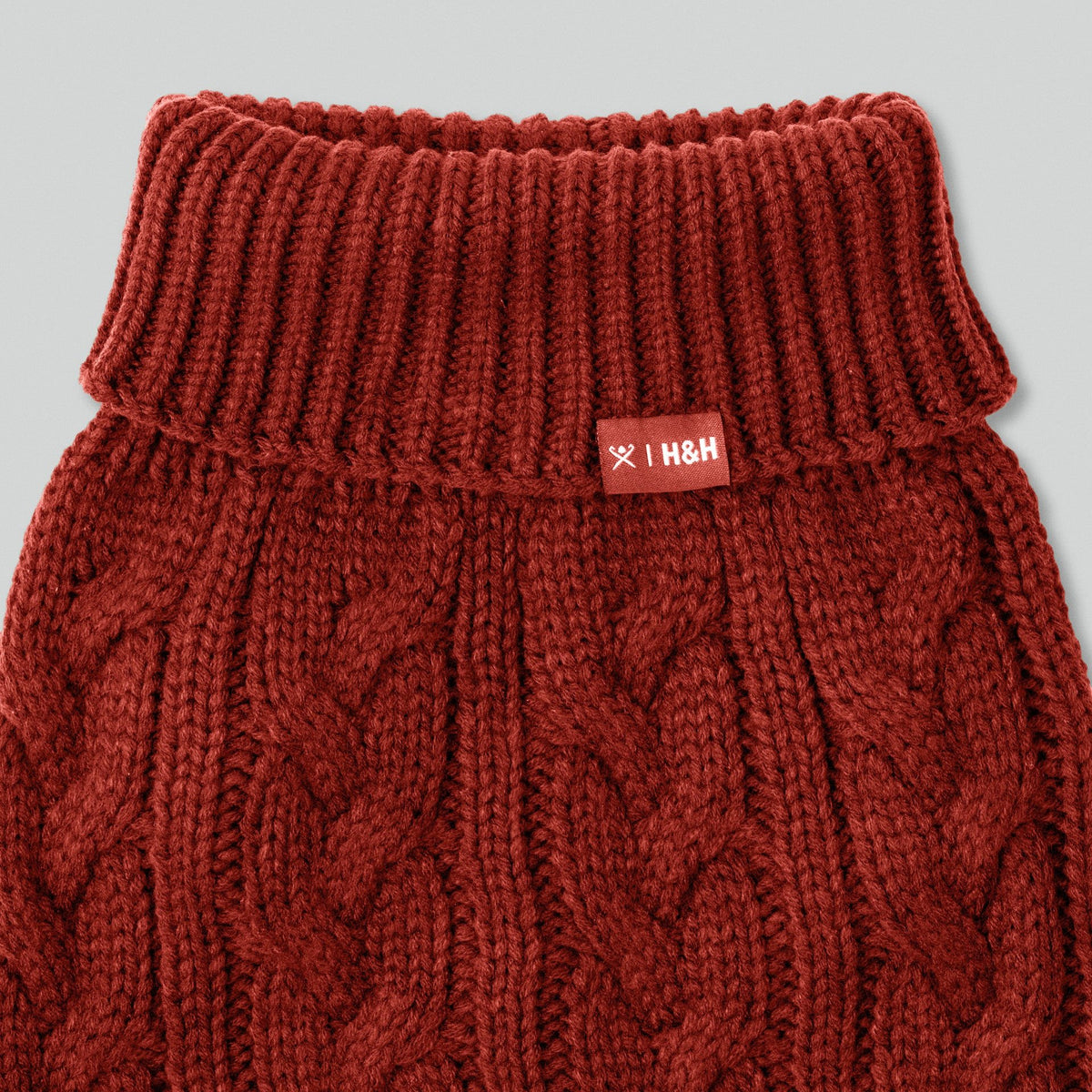 Hugo & Hudson X Hackett Cable Knit Pullover Dog Jumper - Brick