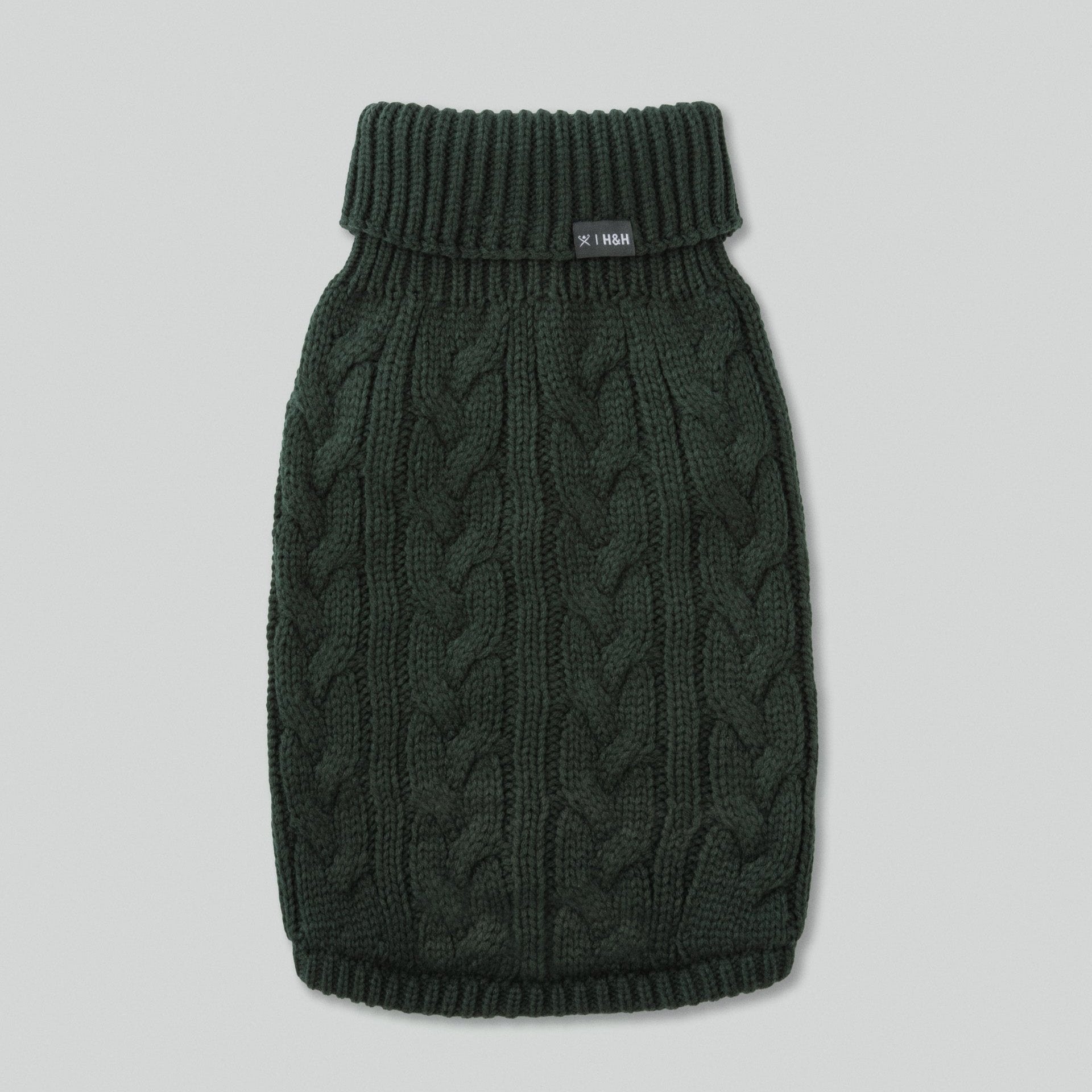 Hugo & Hudson X Hackett Cable Knit Pullover Dog Jumper - Green