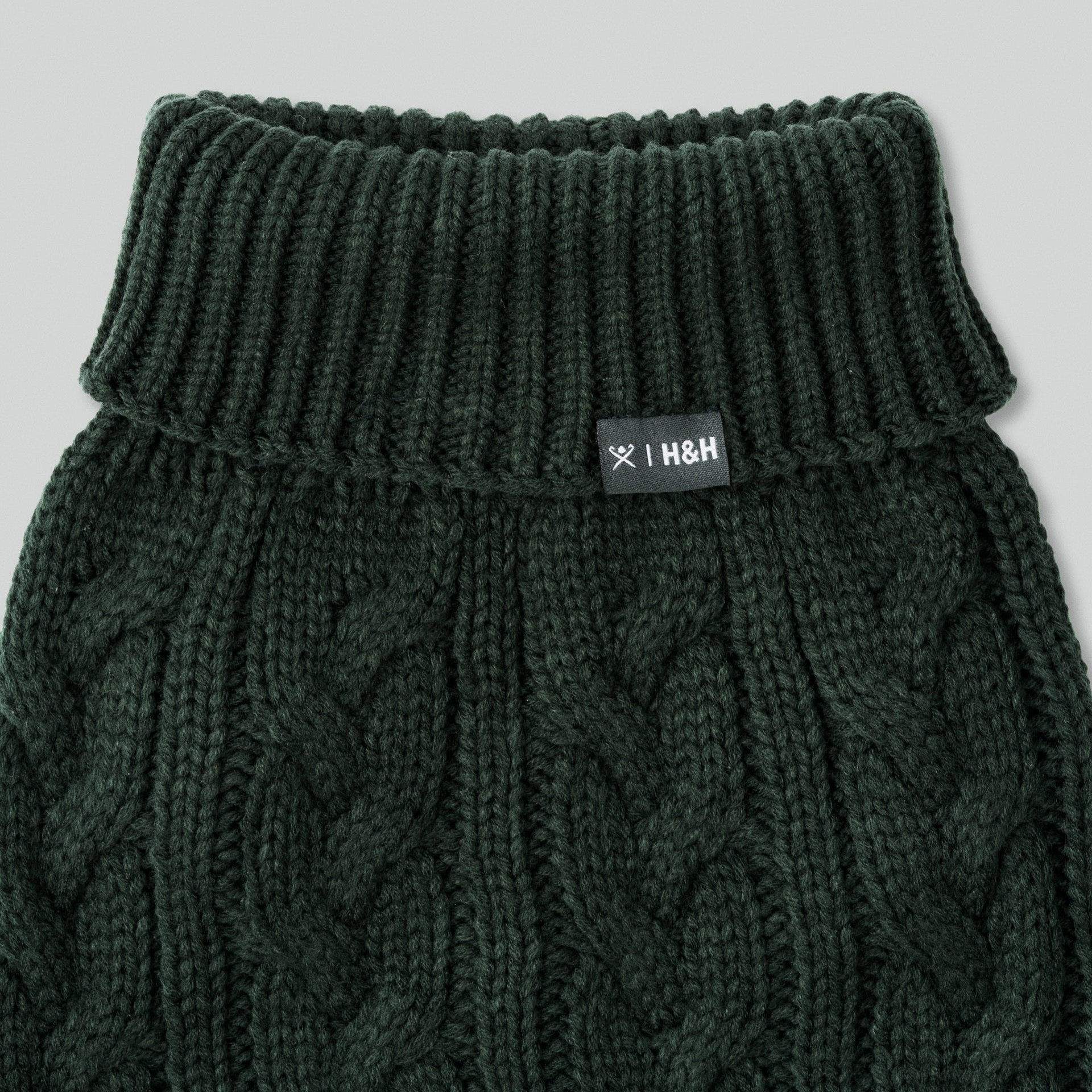 Hugo & Hudson X Hackett Cable Knit Pullover Dog Jumper - Green