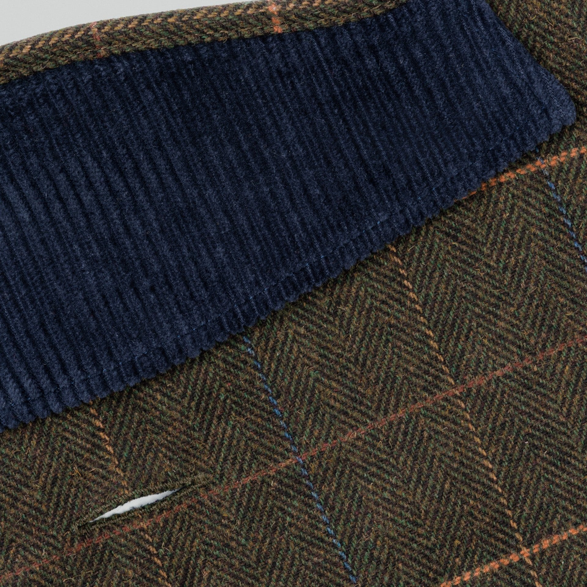 Hugo & Hudson X Hackett Dark Green Checked Herringbone Tweed Dog Jacket