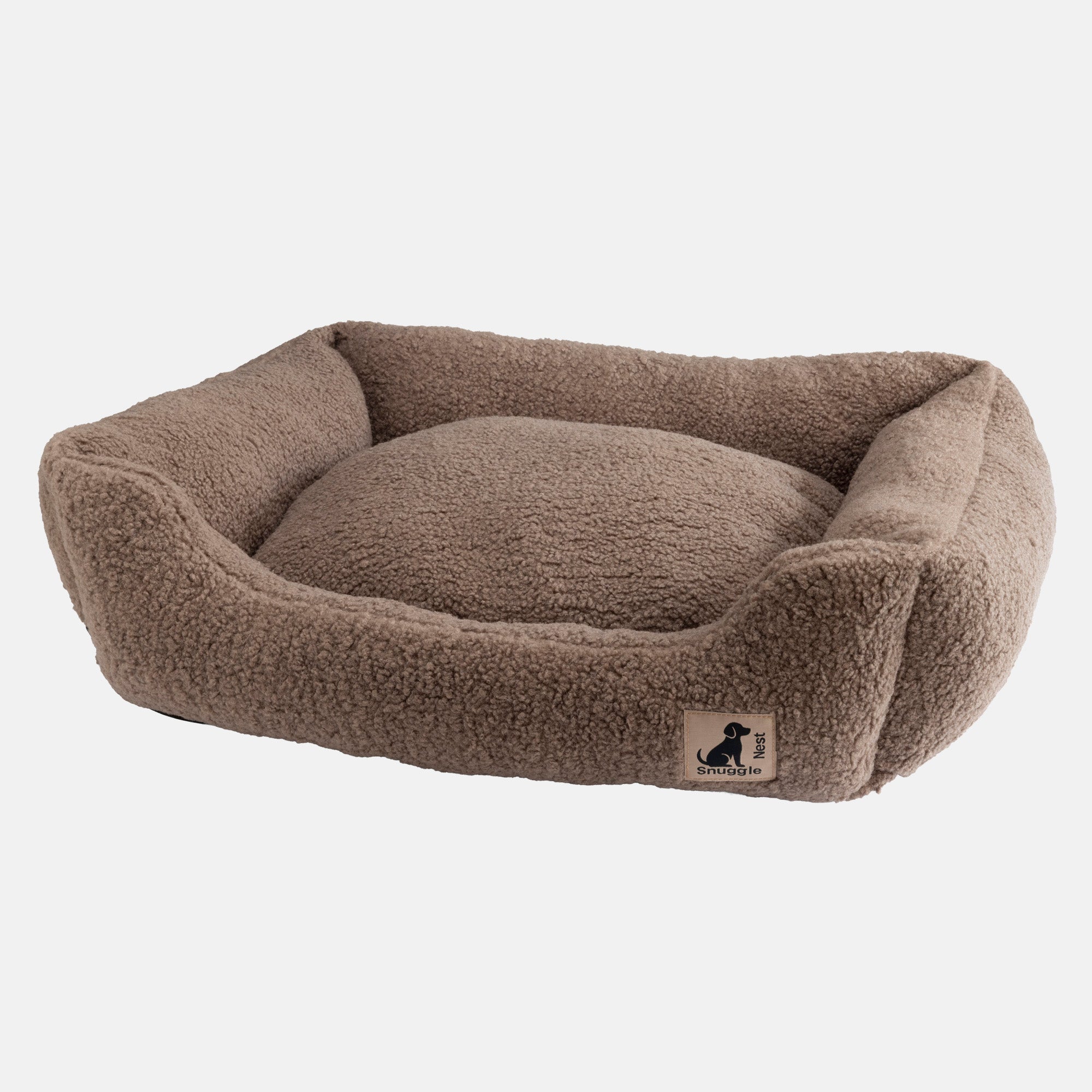 House Of Paws Mocha Borg Fleece Rectangle Comfort Dog Bed