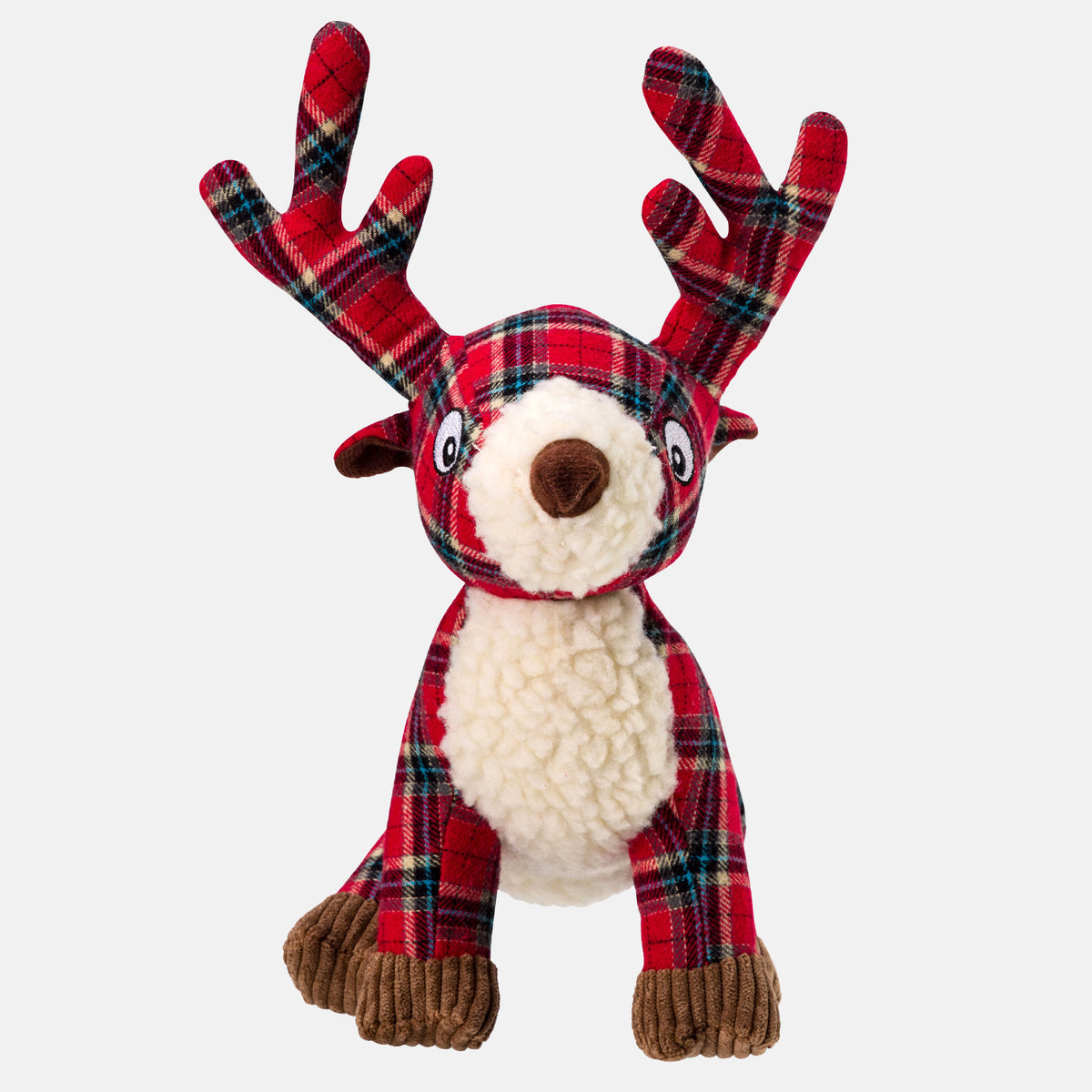 Red Tweed Reindeer Dog Toy