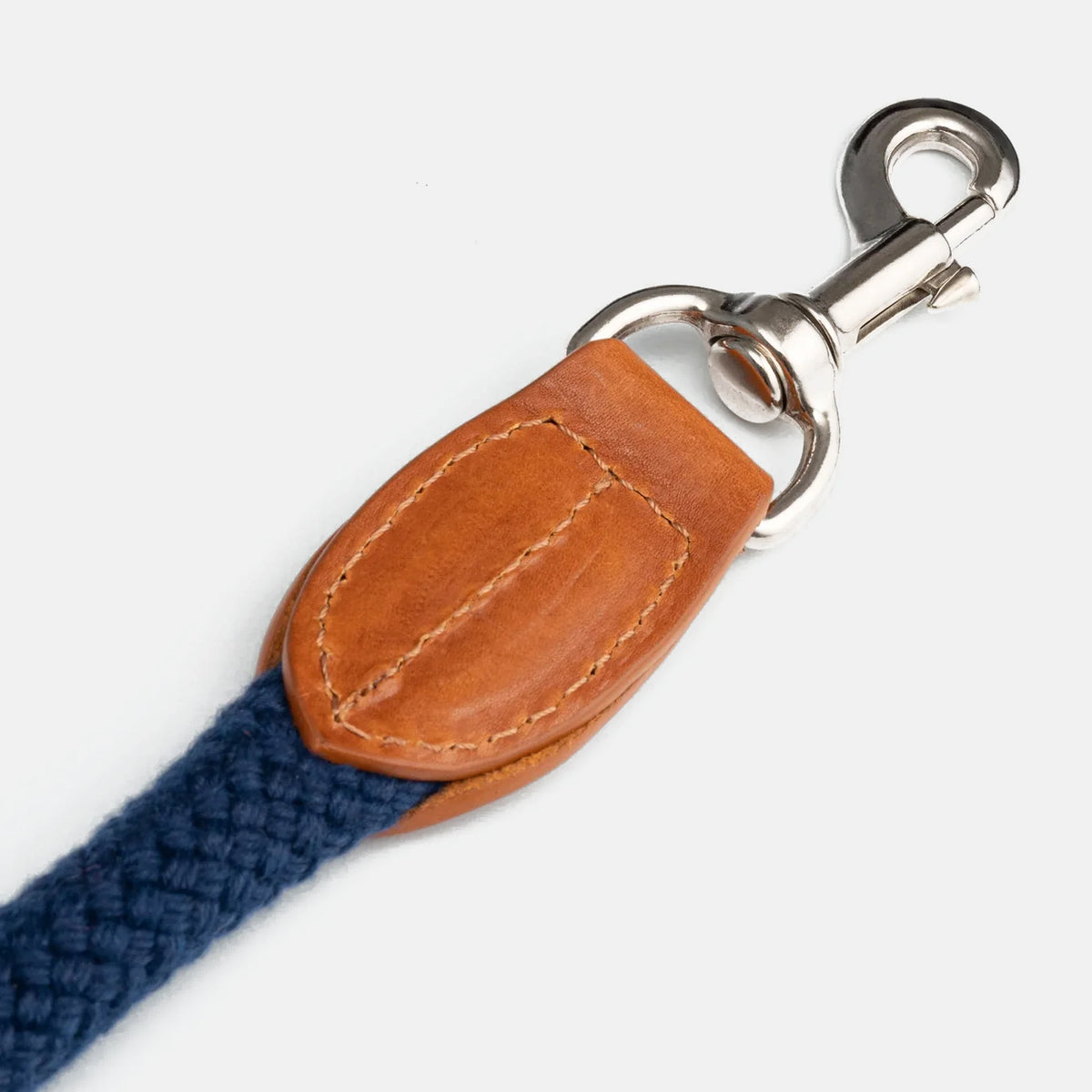 Hackett X Hugo & Hudson Navy Round Rope & Cognac Leather Dog Lead