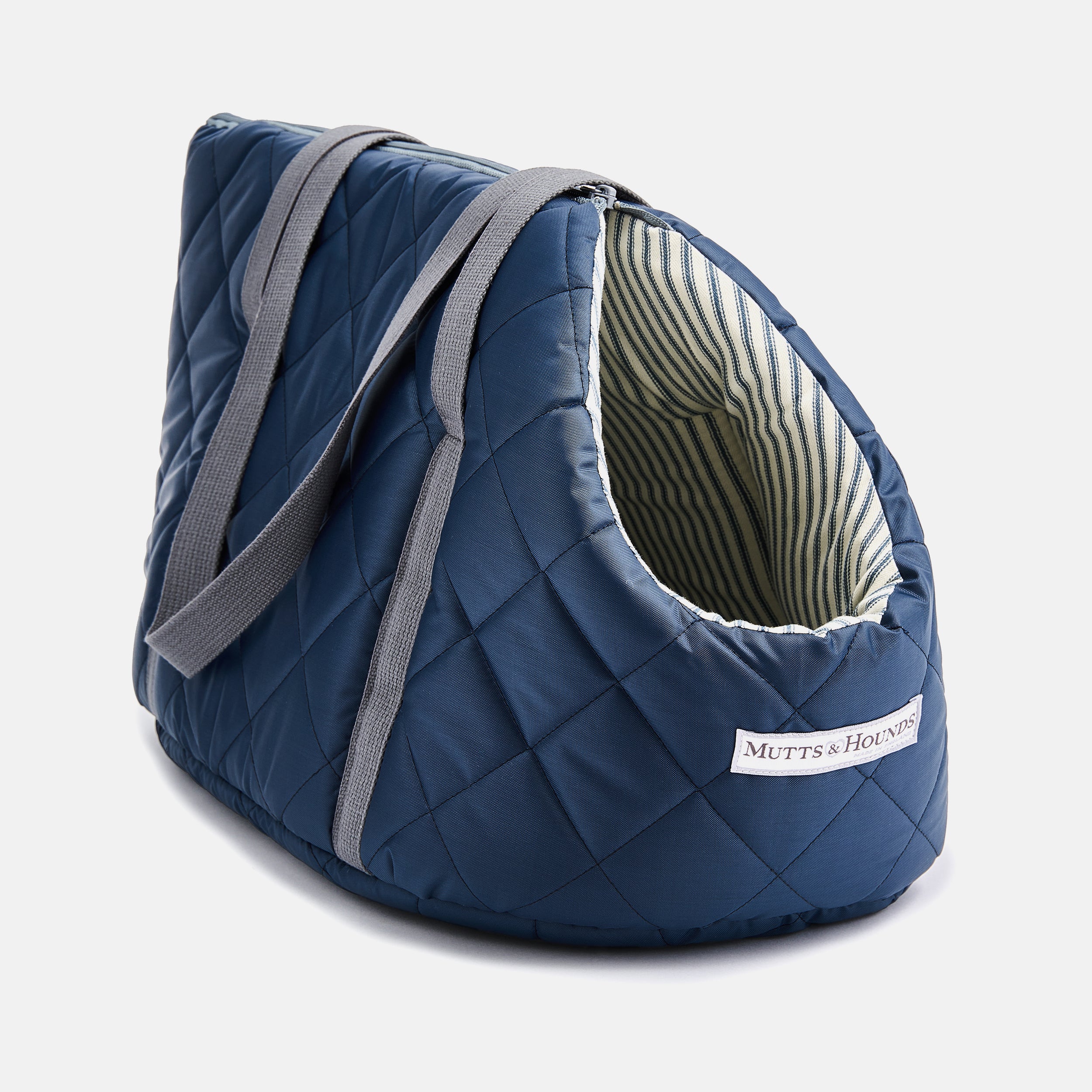 Navy Quilted Dog Carrier
