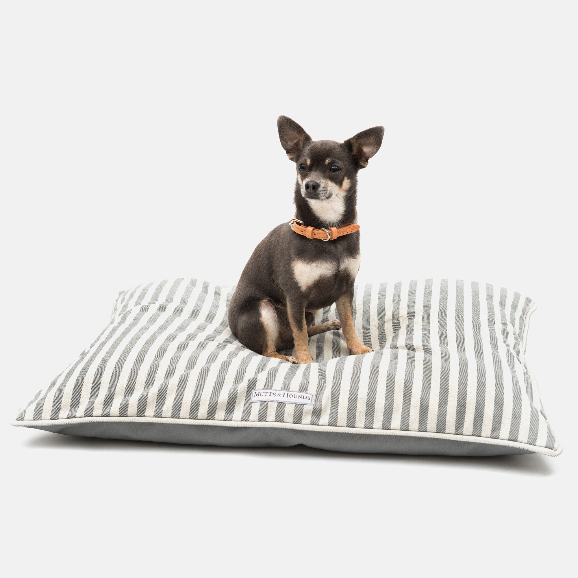 Flint Stripe Brushed Cotton Pillow Dog Bed