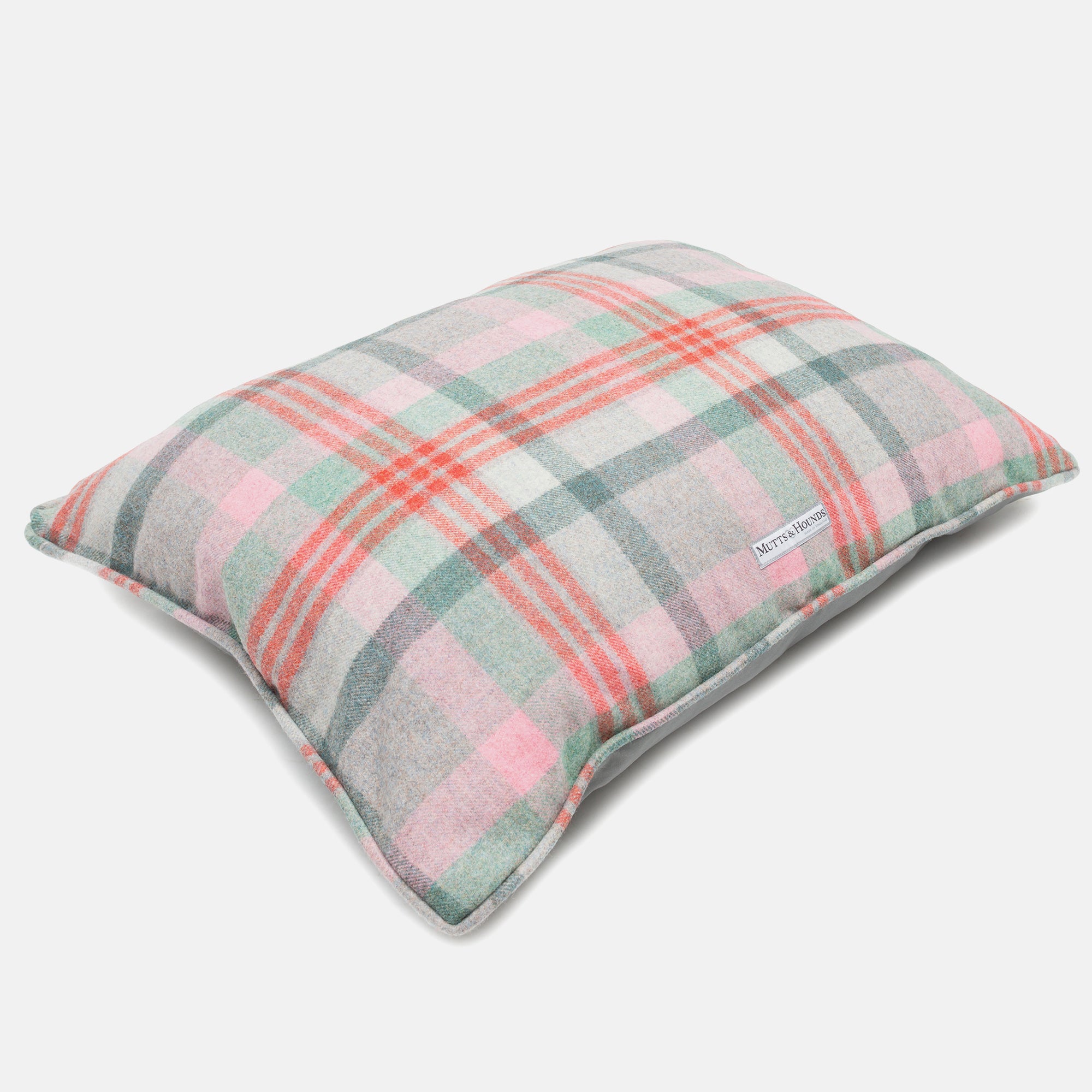 Macaroon Check Tweed Pillow Dog Bed