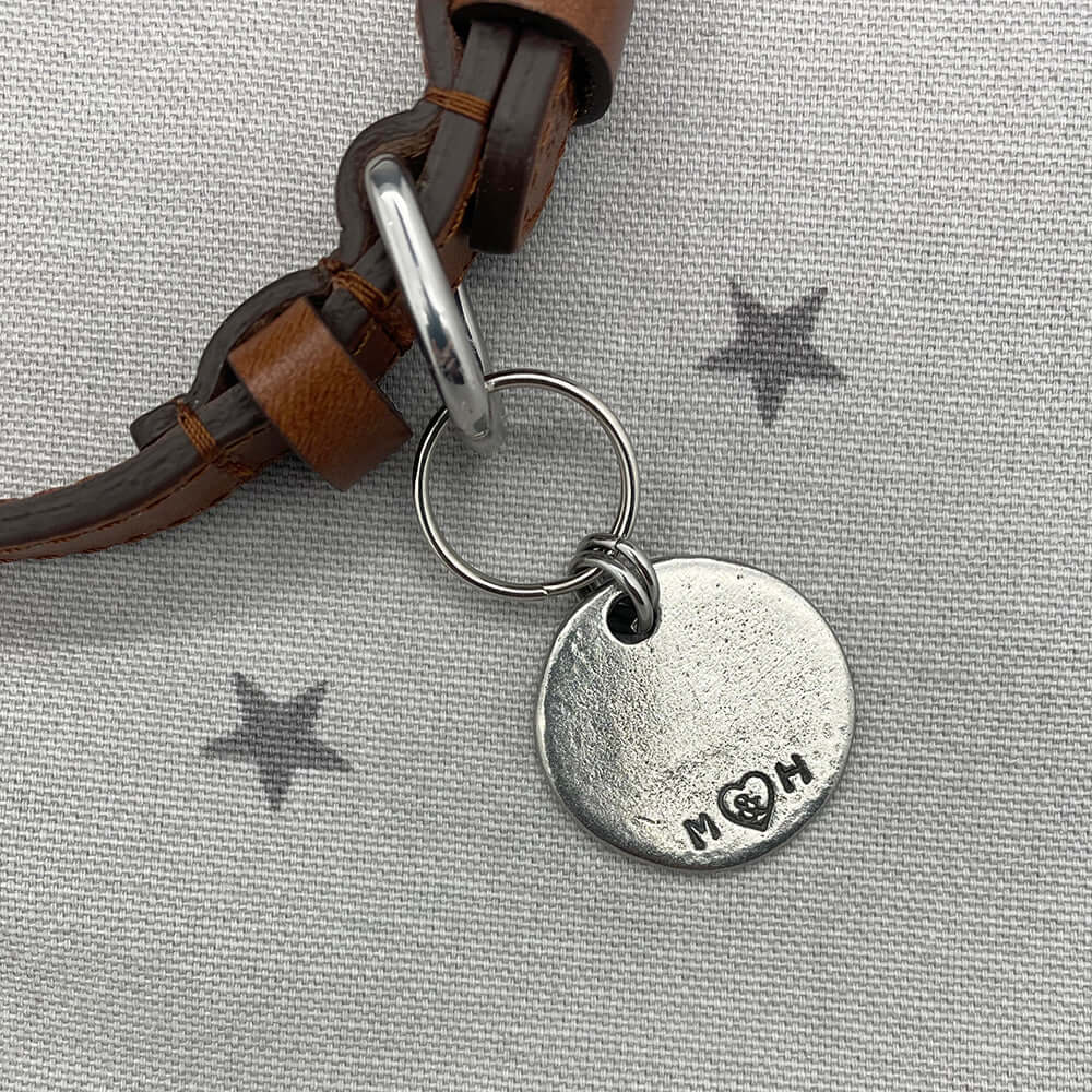 Snowflake Motif Pewter Dog Tag