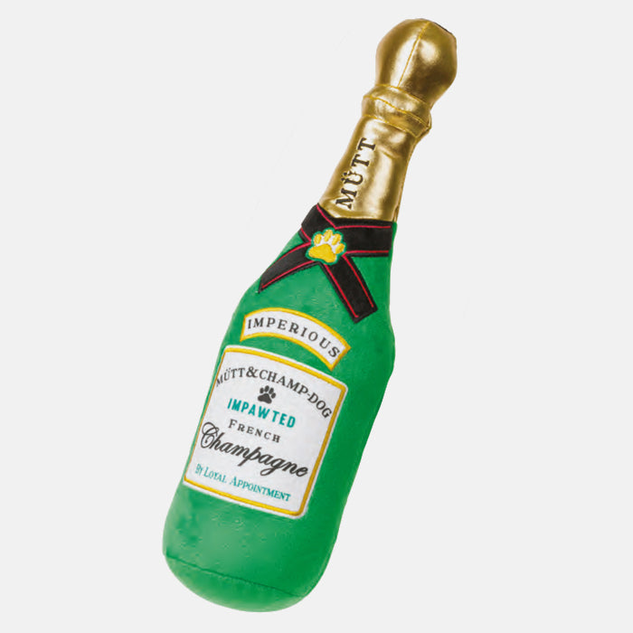 Champagne Bottle Plush Dog Toy