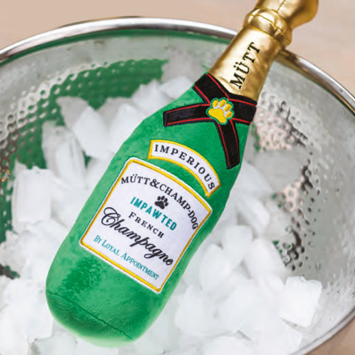 Champagne Bottle Plush Dog Toy