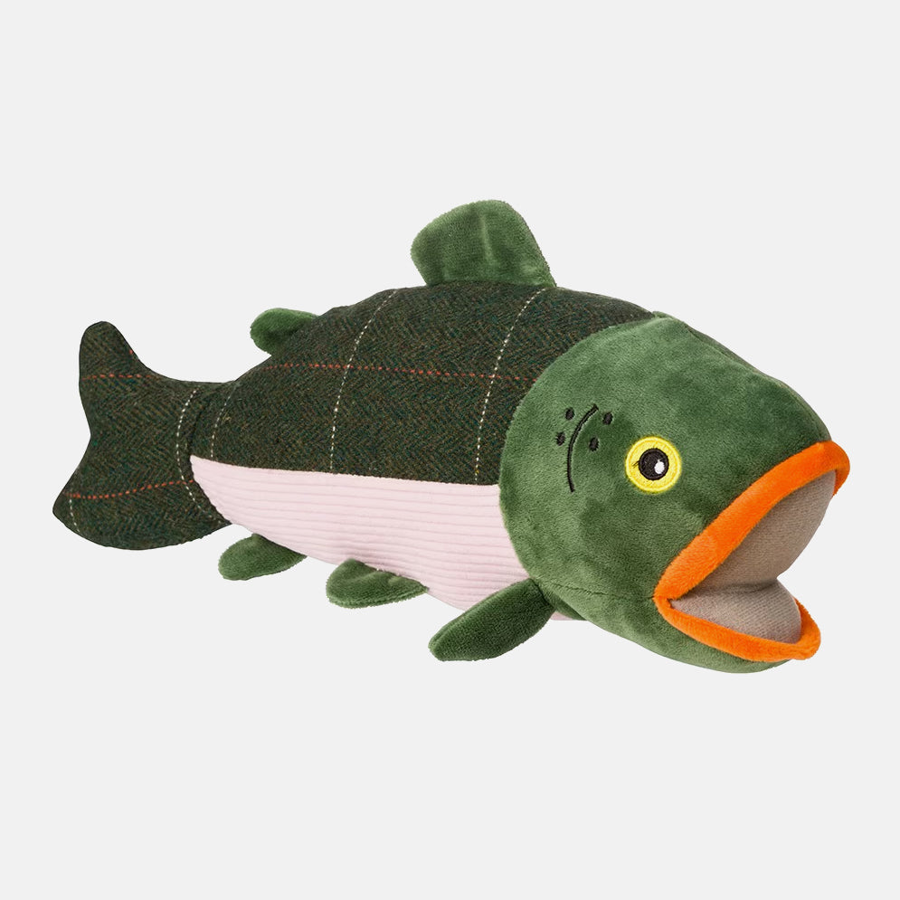 Salmon Tweed Plush Dog Toy