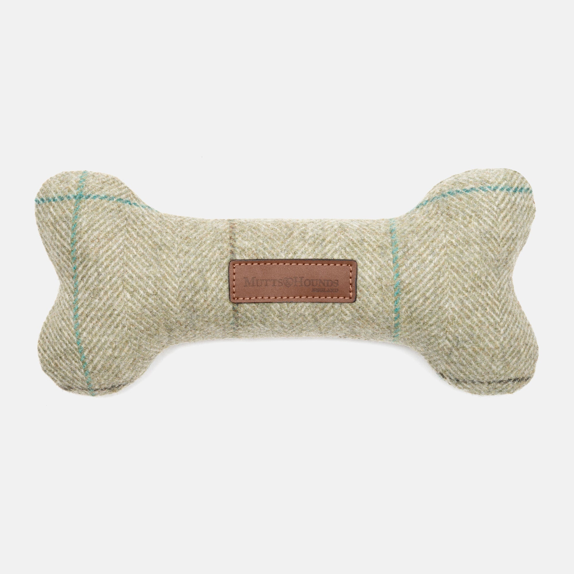 Willow Check Tweed Squeaky Bone Dog Toy