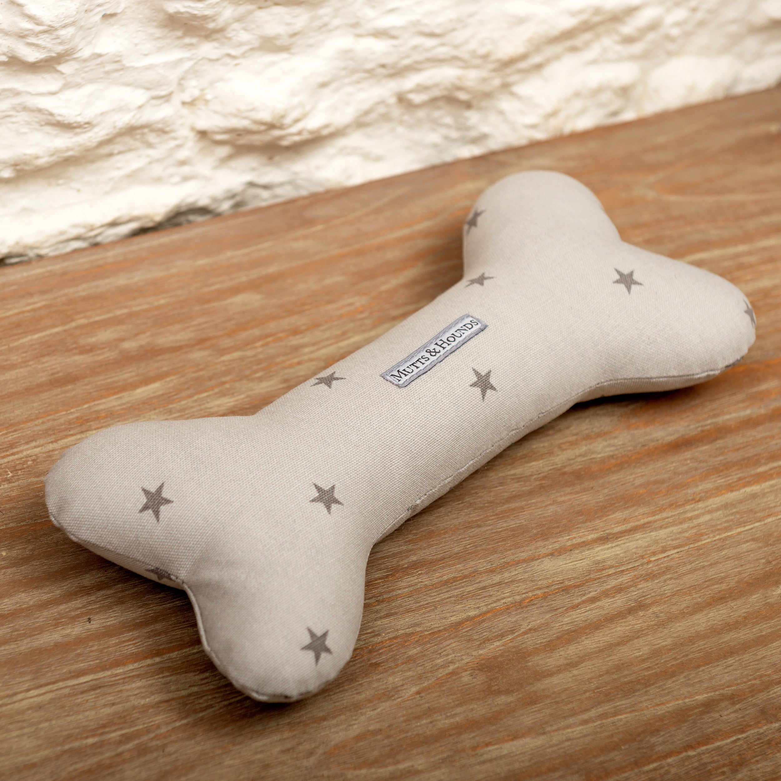Grey Stars Squeaky Bone Dog Toy