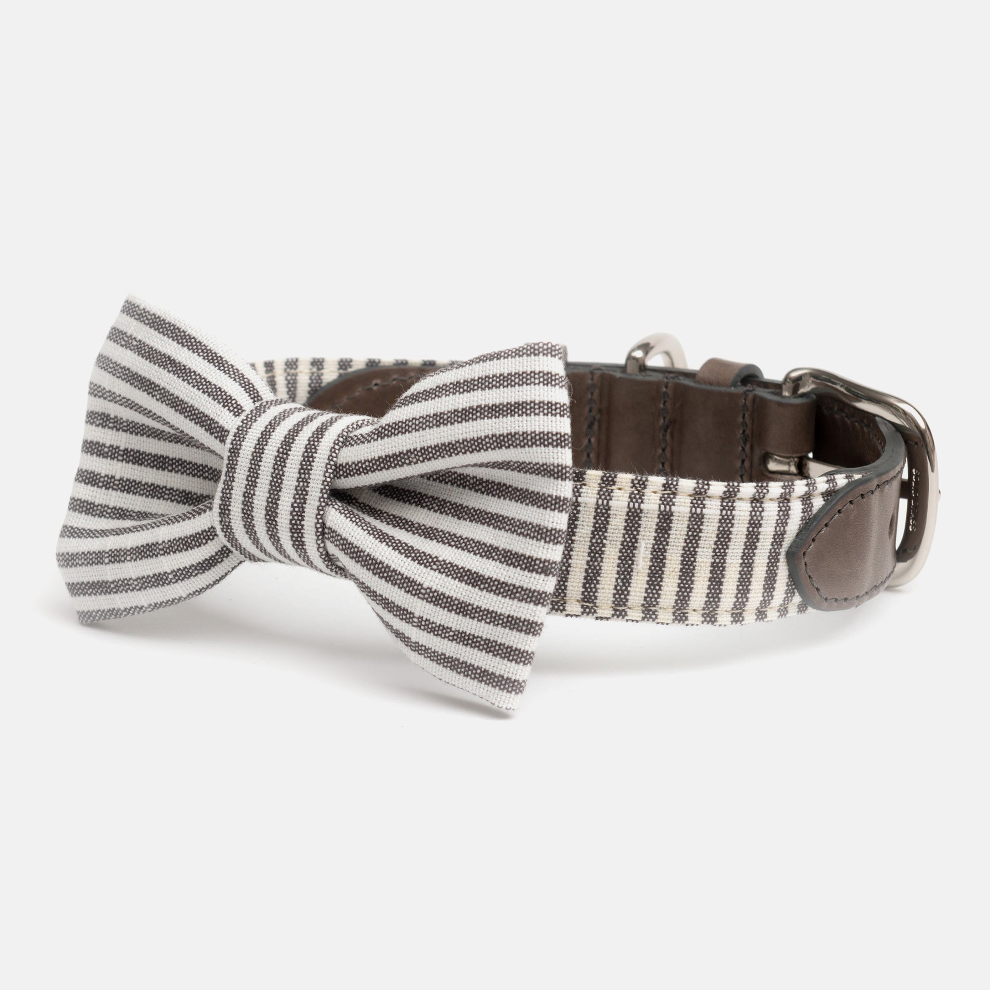 Charcoal Stripe Dog Bow Tie