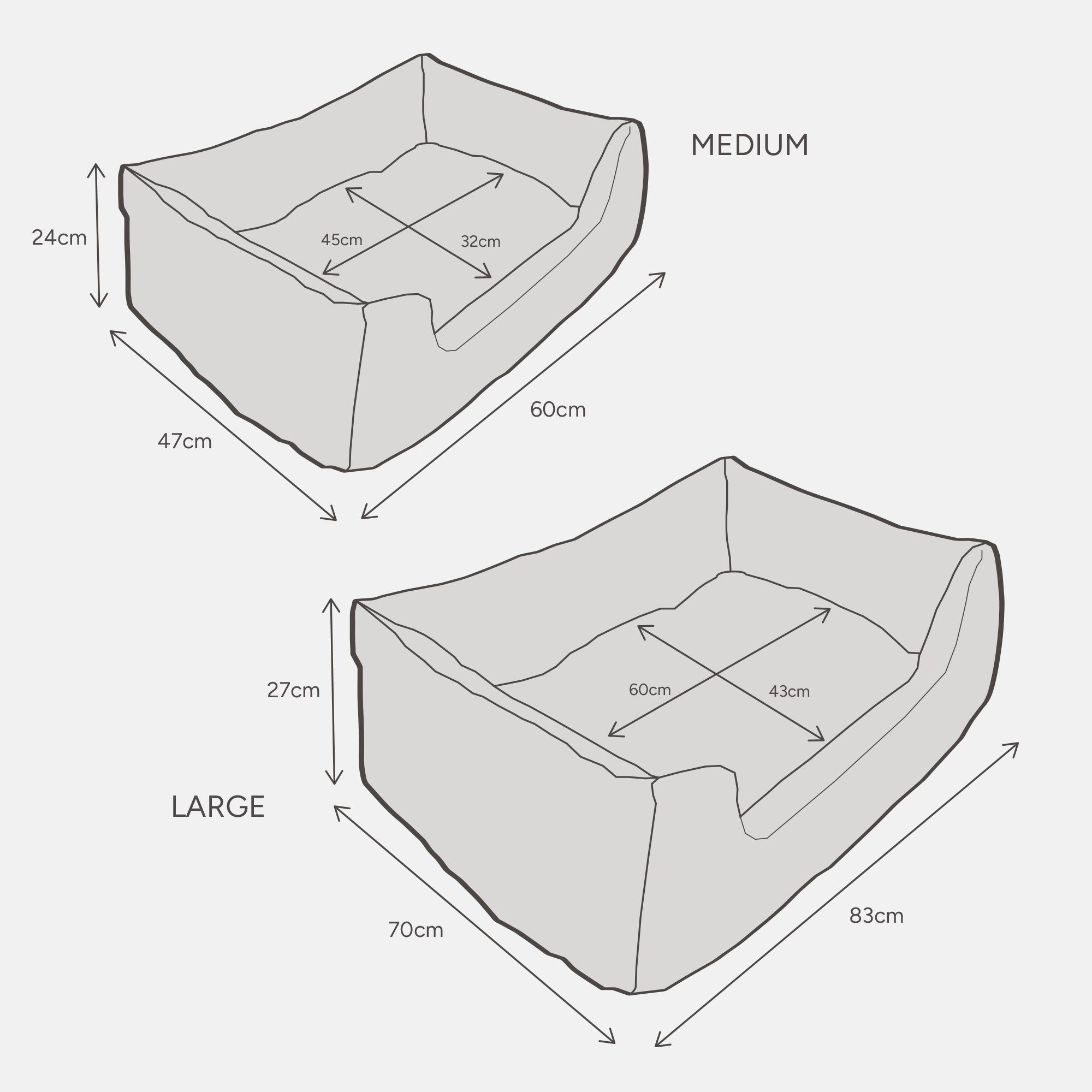 Willow Check Tweed Boxy Dog Bed