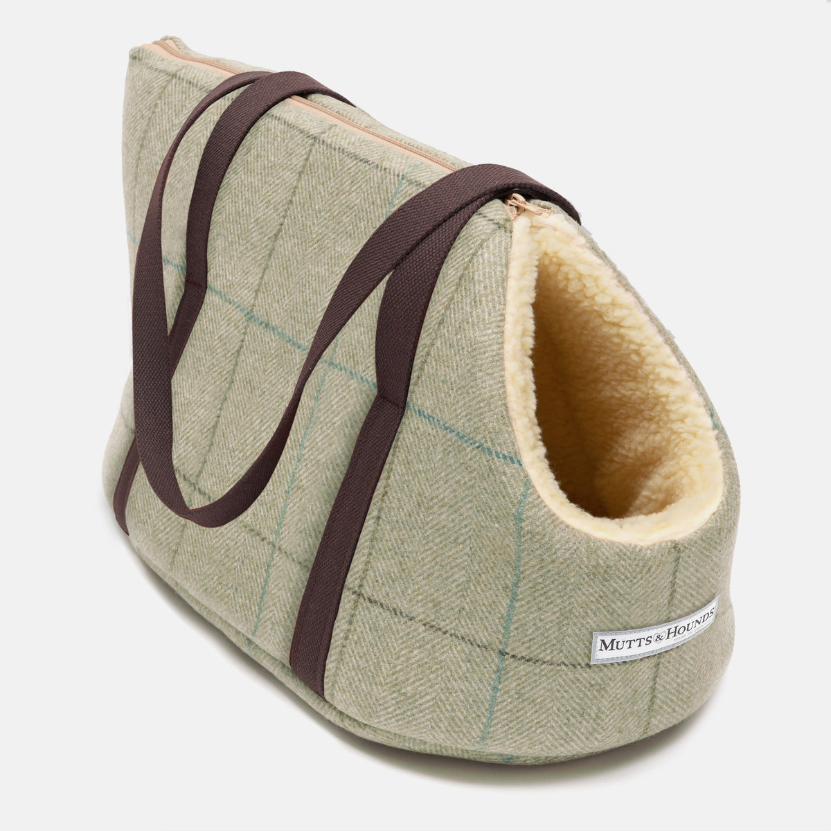 Willow Check Tweed Dog Carrier (Fabric Straps)
