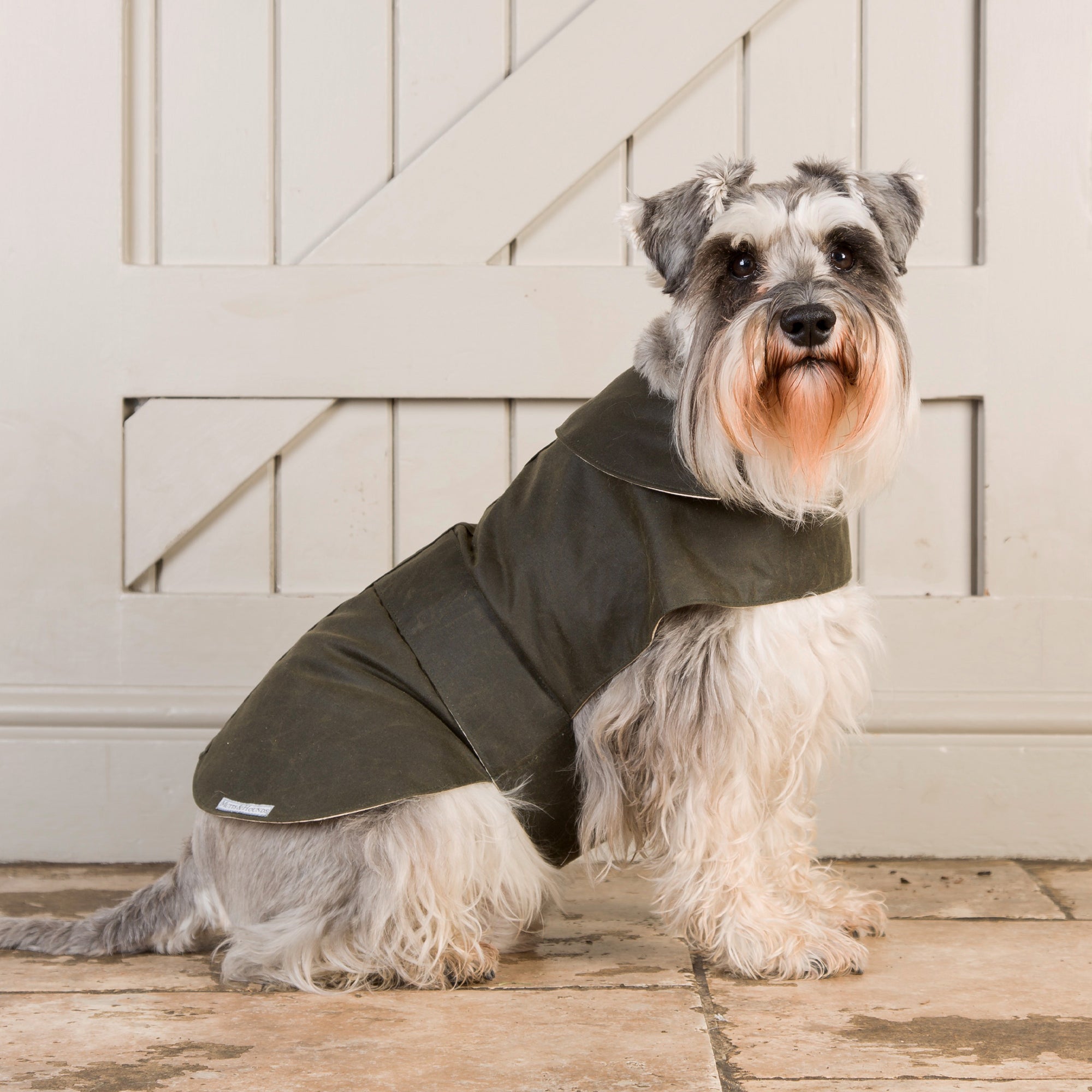 Olive Waxed Waterproof Dog Coat