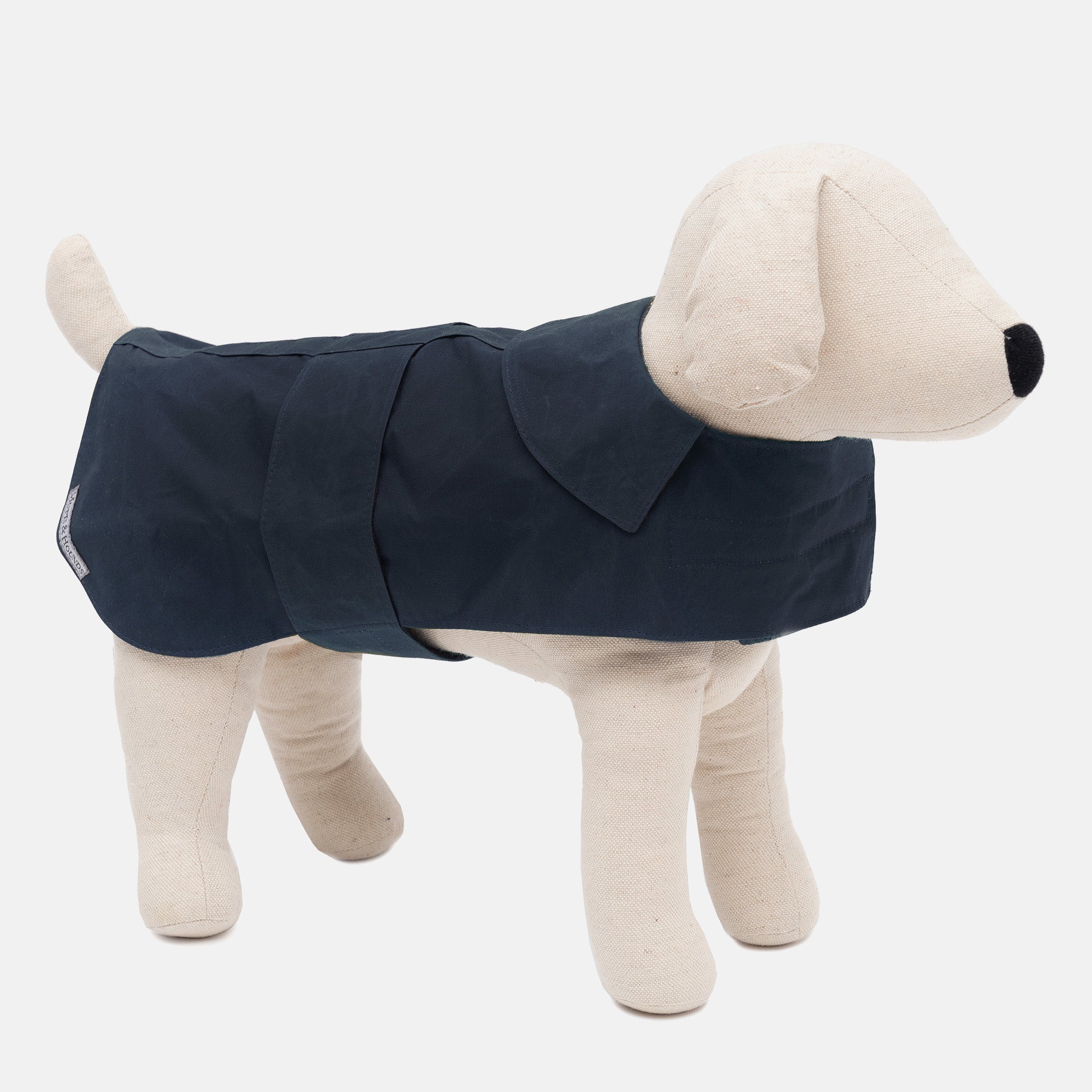 Navy Waxed Waterproof Dog Coat