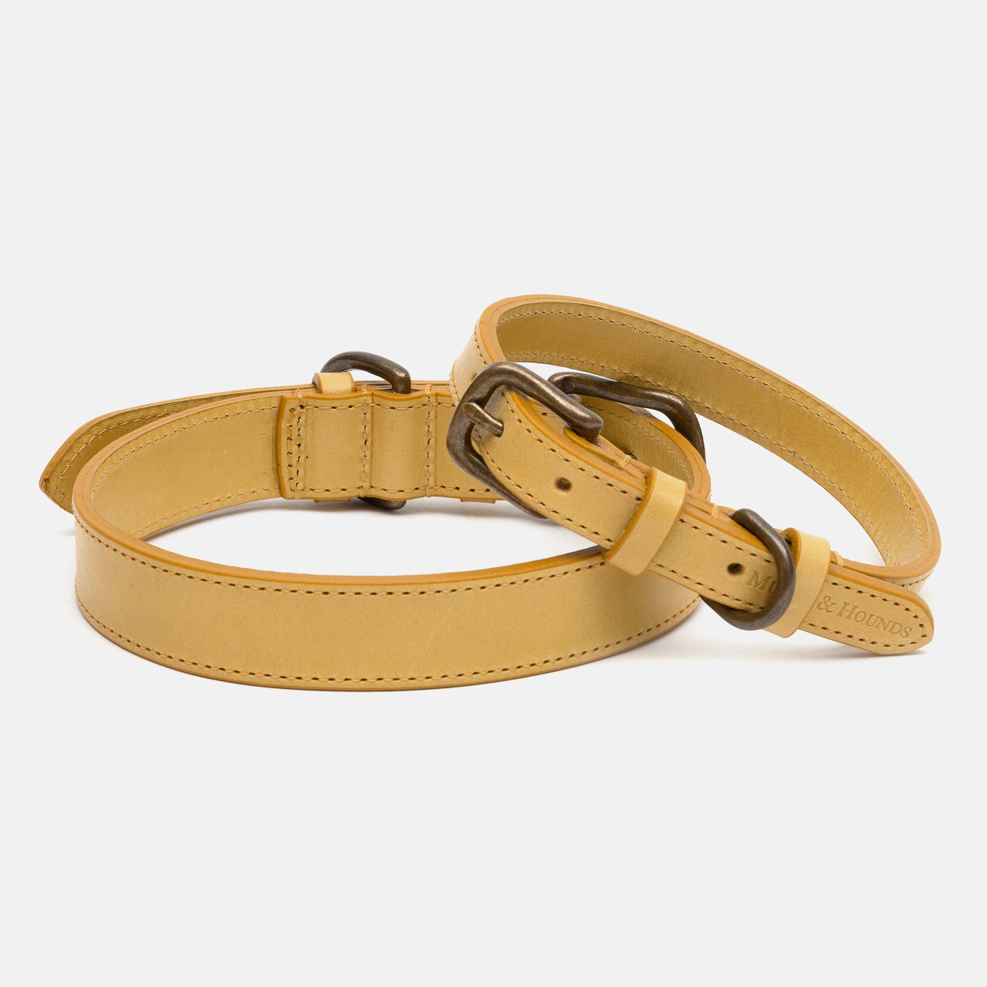 Mustard Leather Dog Collar