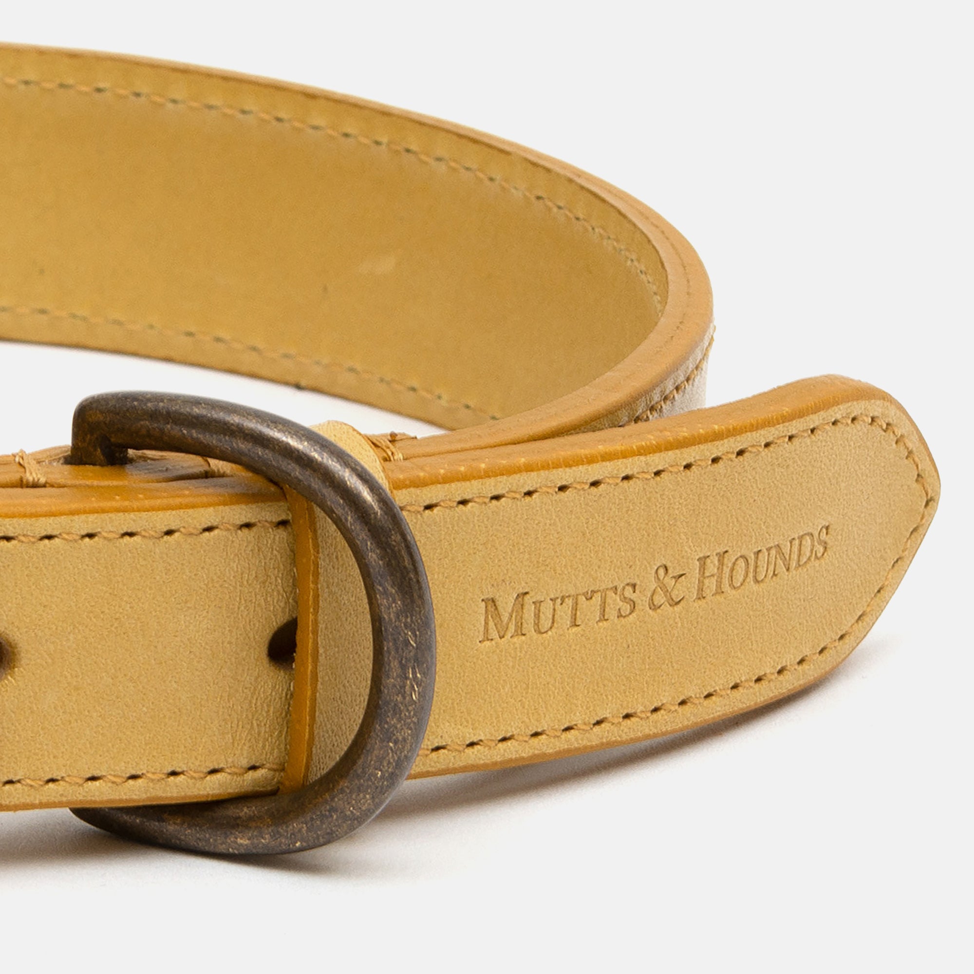 Mustard Leather Dog Collar