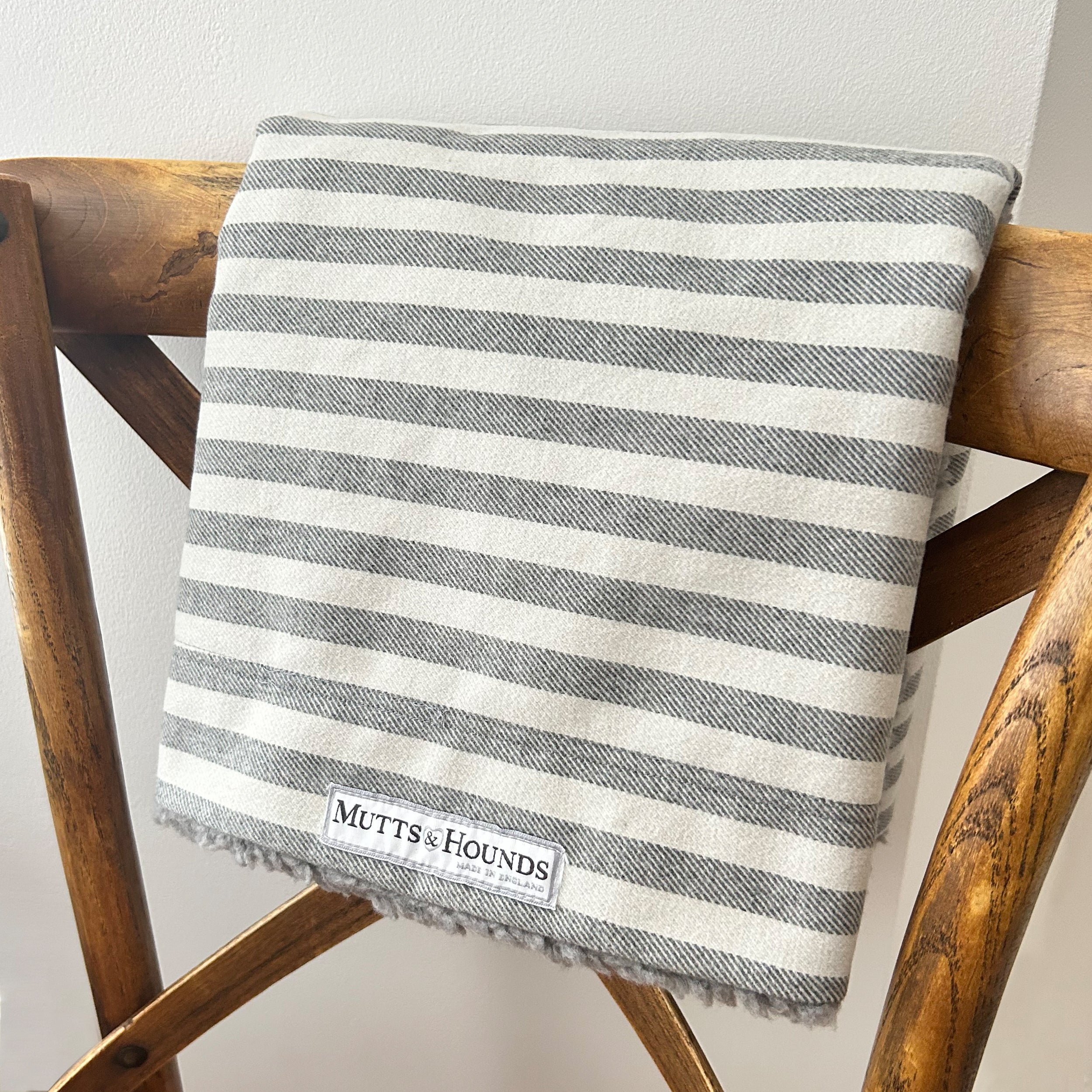 Flint Stripe Brushed Cotton Dog Blanket