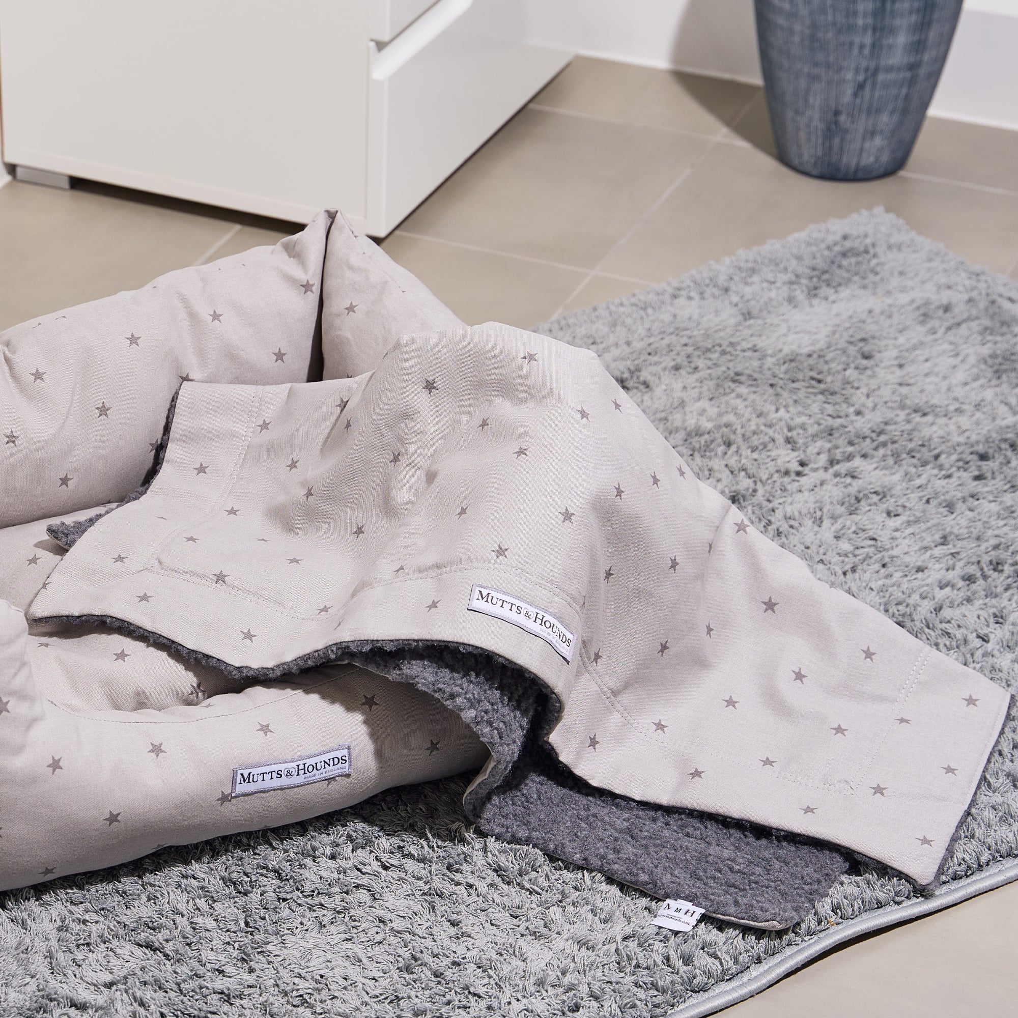 Grey Stars Dog Blanket