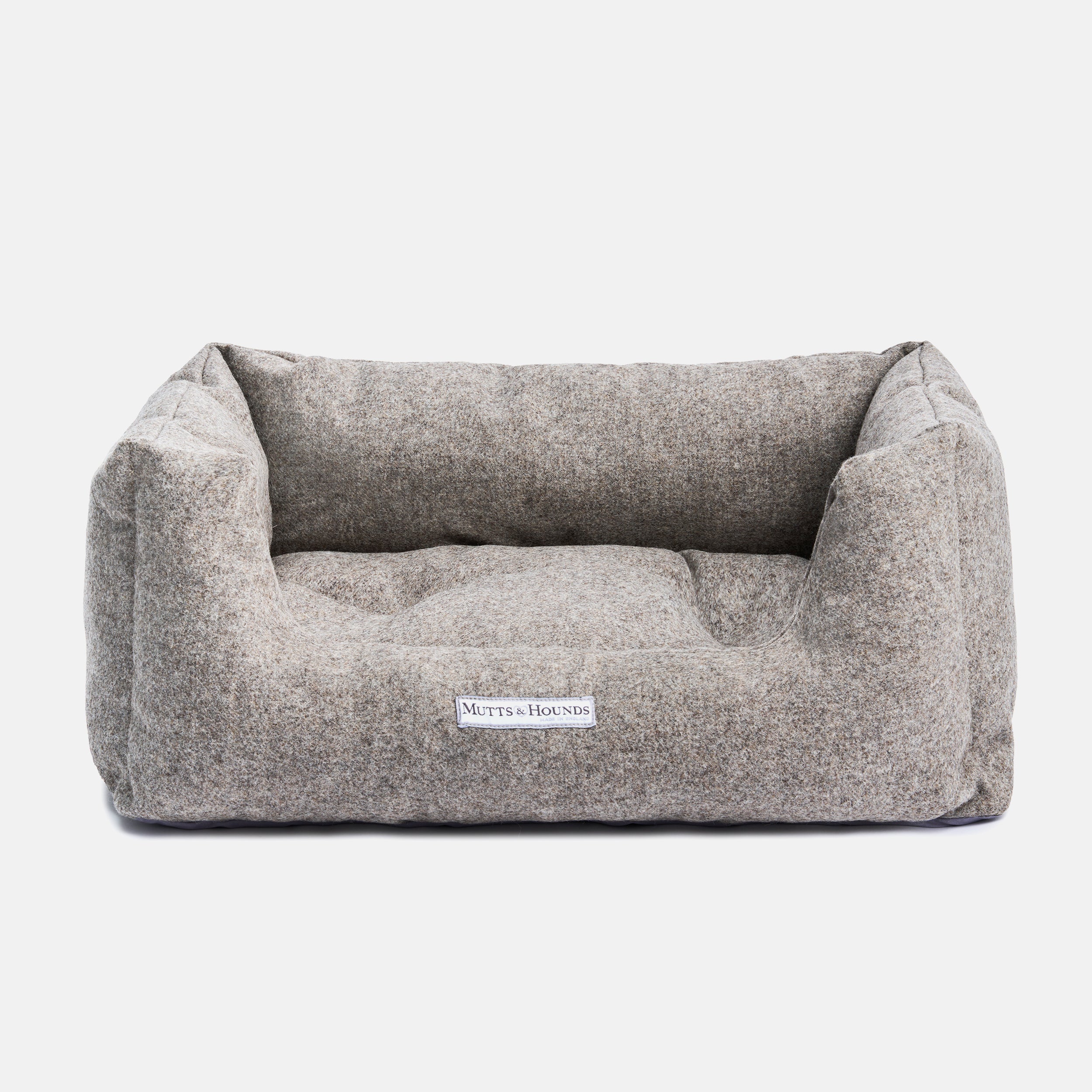 Grey Tweed Boxy Dog Bed