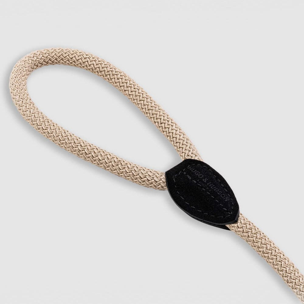 Hugo & Hudson Rope & Black Suede Leather Dog Lead