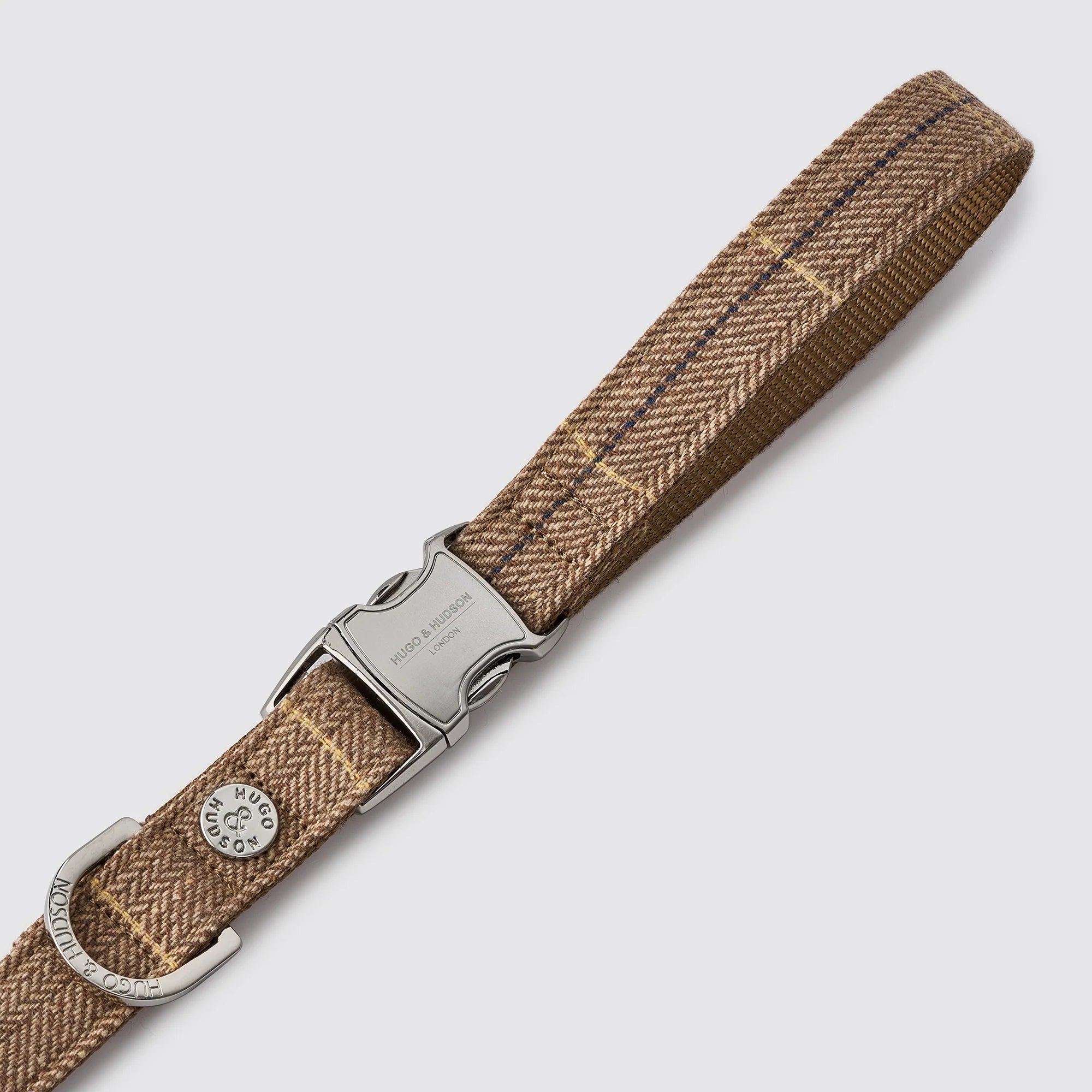 Hugo & Hudson Caramel Checked Luxury Tweed Dog Lead