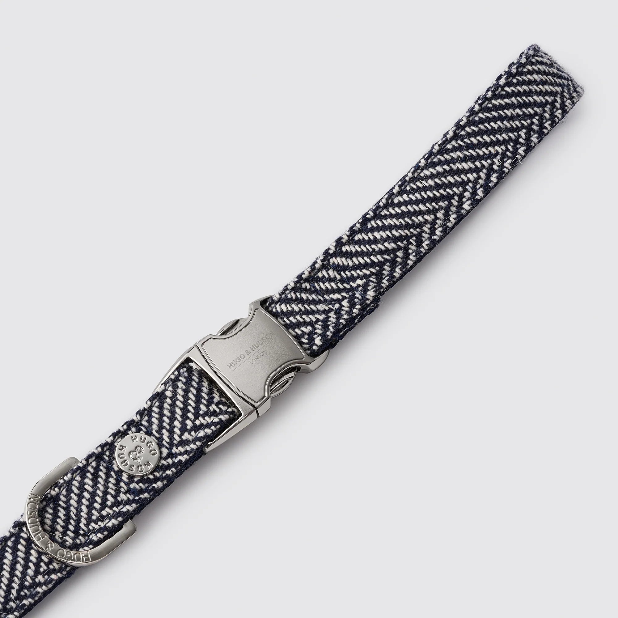 Hugo & Hudson Navy Herringbone Luxury Tweed Dog Lead