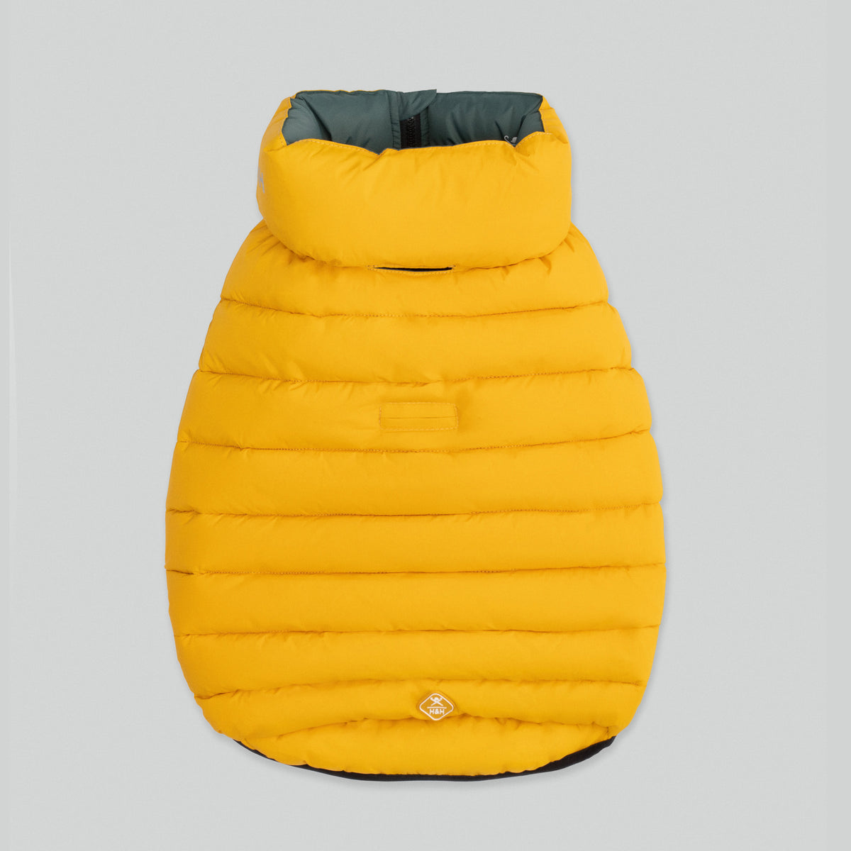 Hugo & Hudson X Hackett Reversible Dog Puffer Jacket - Forest Green & Gold