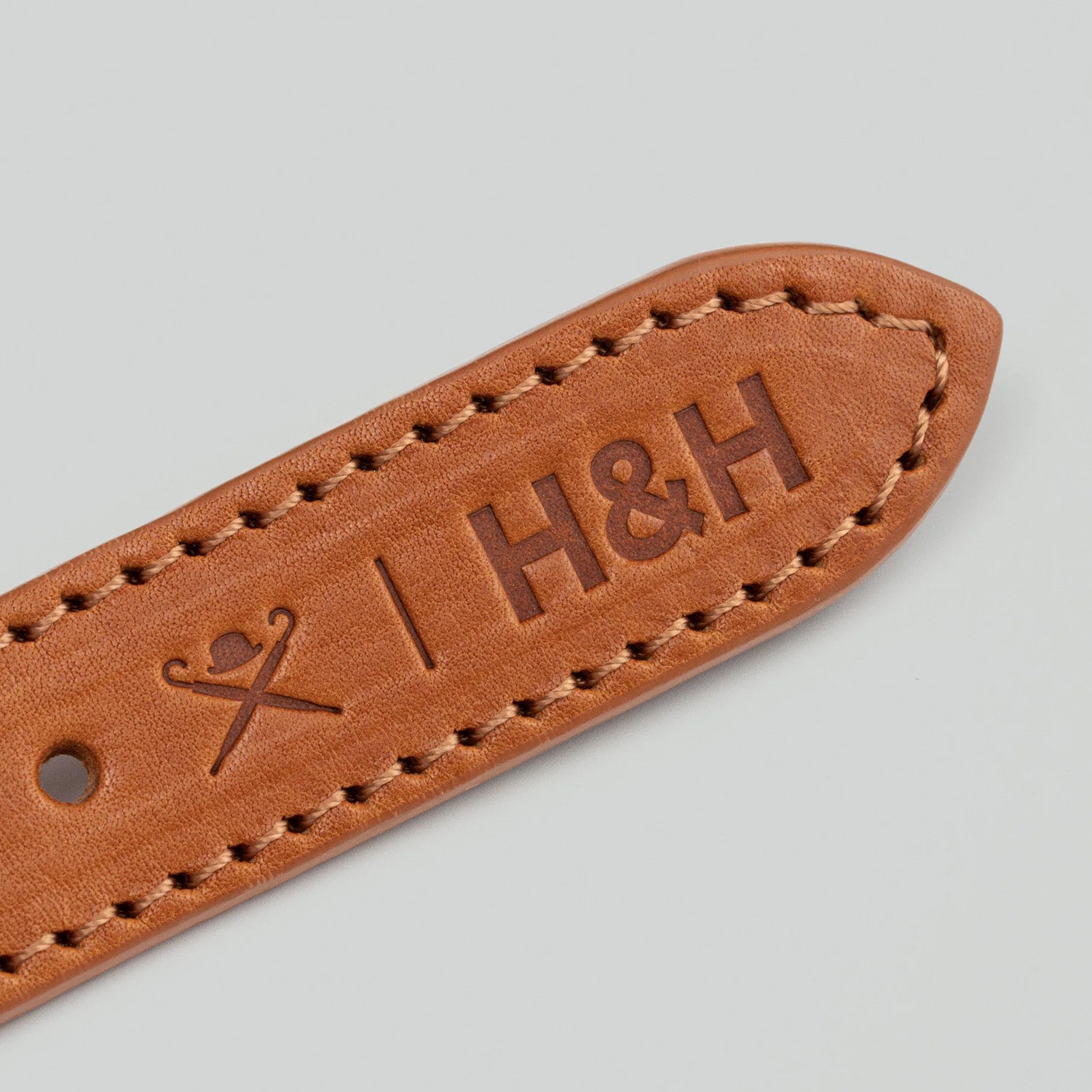 Hugo & Hudson X Hackett Navy Round Rope & Cognac Leather Dog Collar