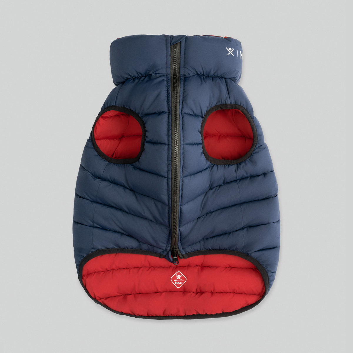 Hugo & Hudson X Hackett Reversible Dog Puffer Jacket - Navy & Berry