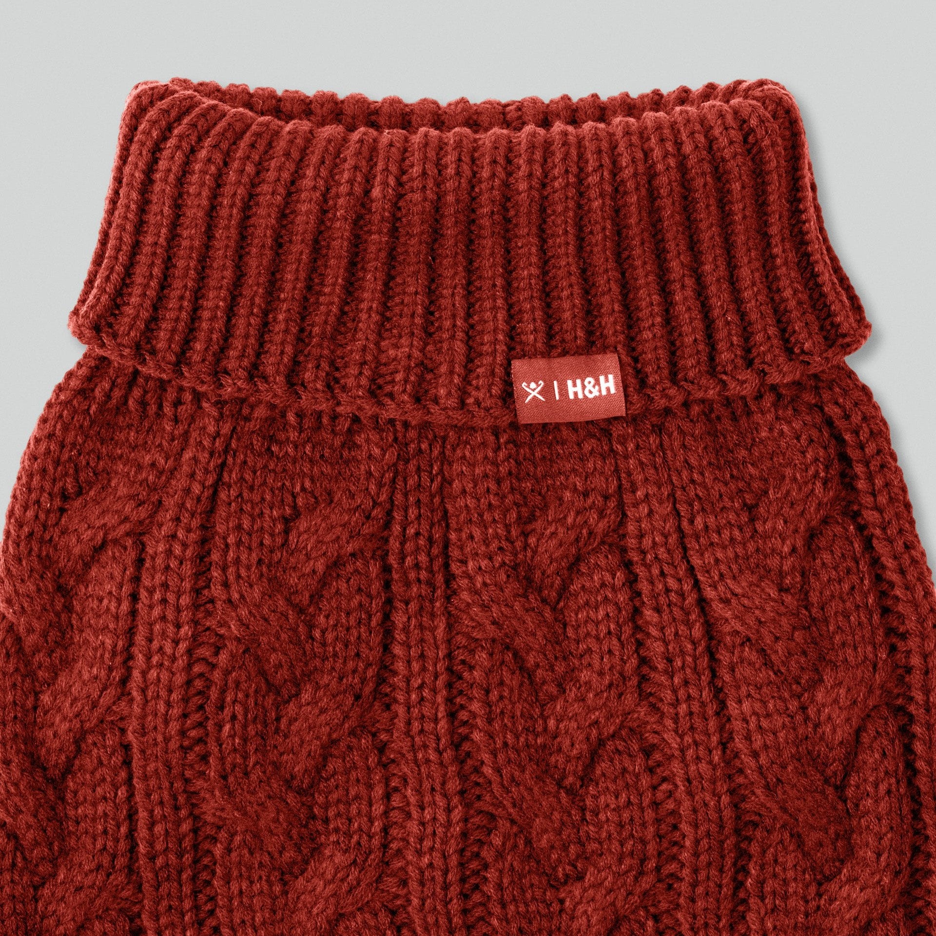 Hugo & Hudson X Hackett Cable Knit Pullover Dog Jumper - Brick