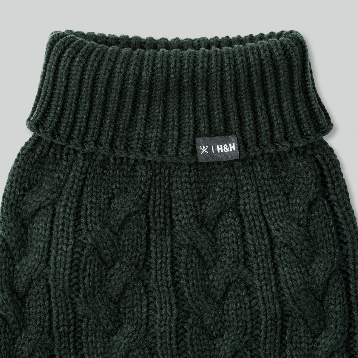 Hugo & Hudson X Hackett Cable Knit Pullover Dog Jumper - Green