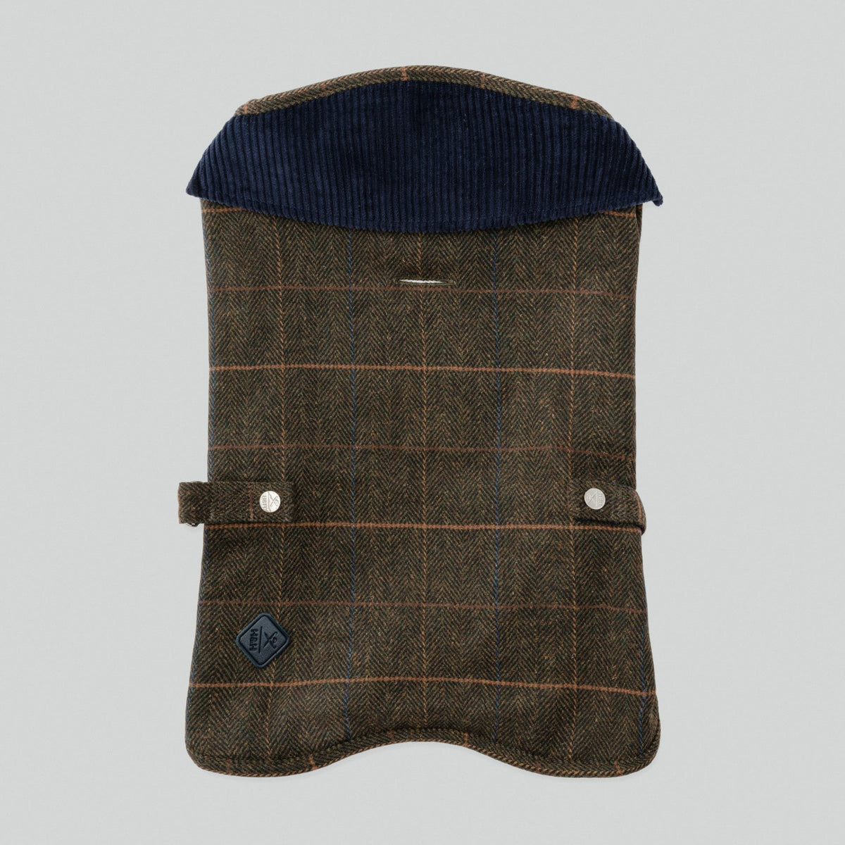 Hugo & Hudson X Hackett Dark Green Checked Herringbone Tweed Dog Jacket