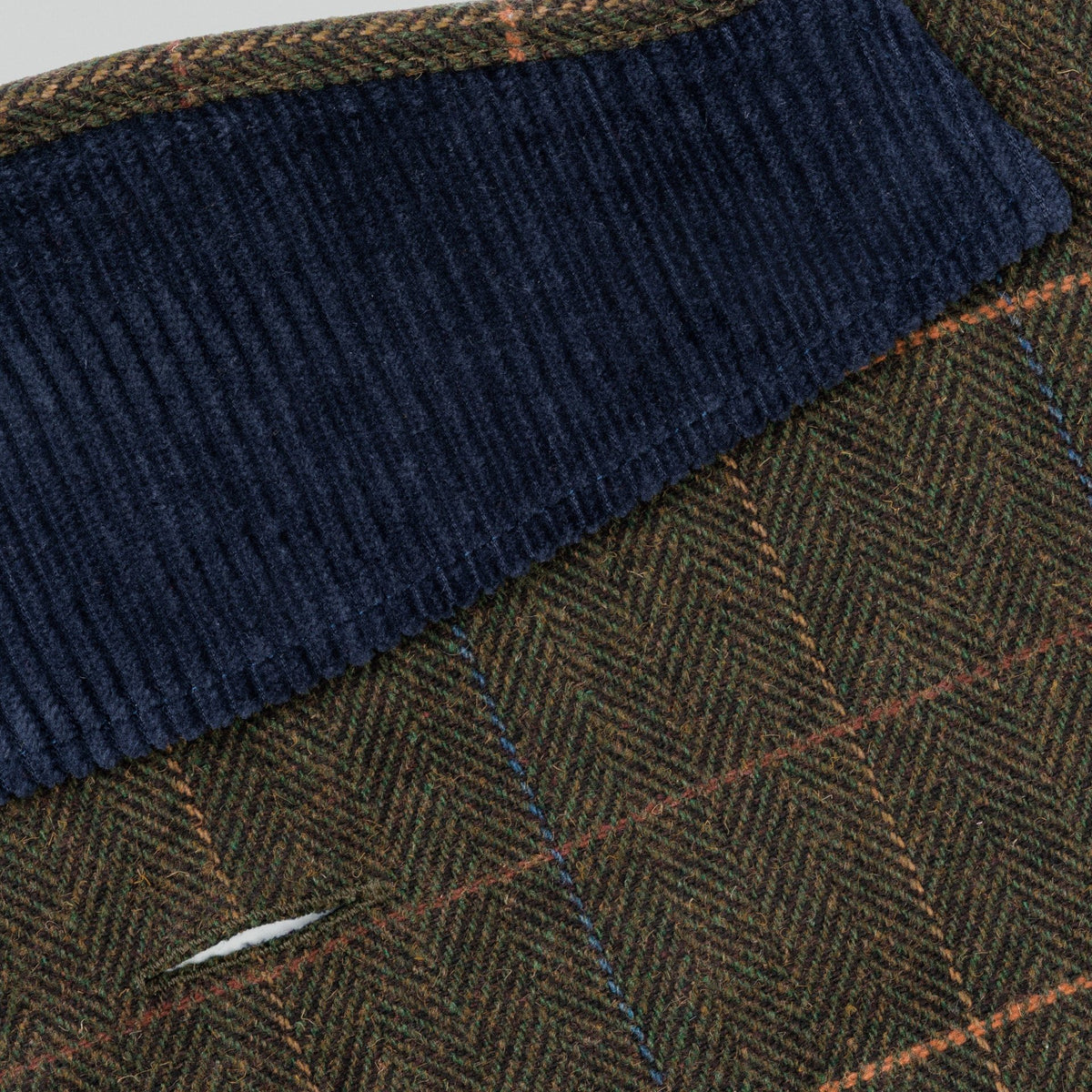 Hugo & Hudson X Hackett Dark Green Checked Herringbone Tweed Dog Jacket
