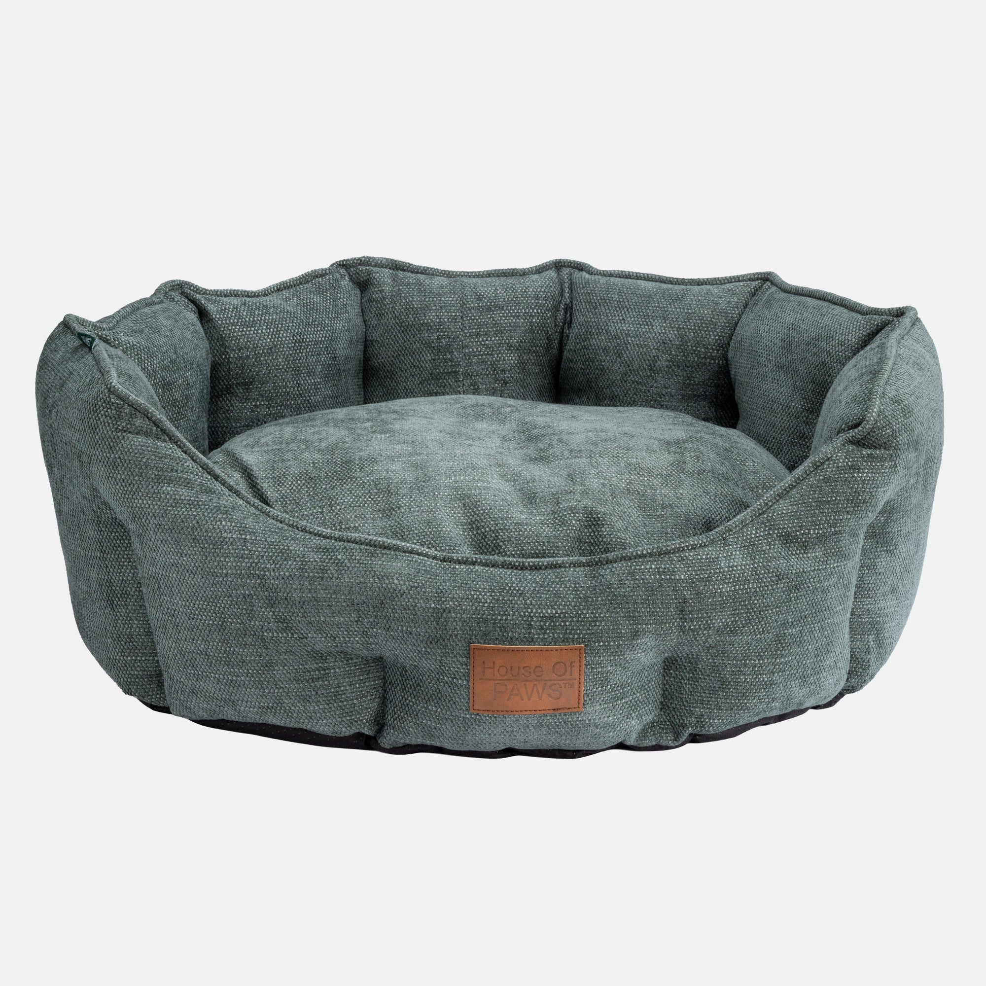 House Of Paws Green Chenille Oval Nesting Dog Bed