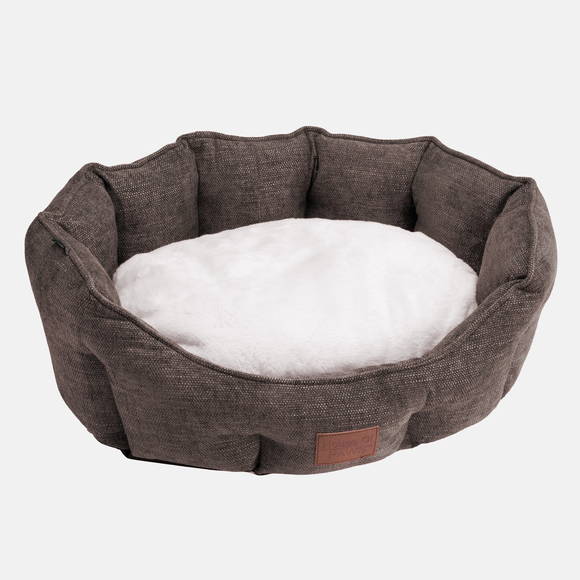 House Of Paws Mocha Chenille Oval Nesting Dog Bed