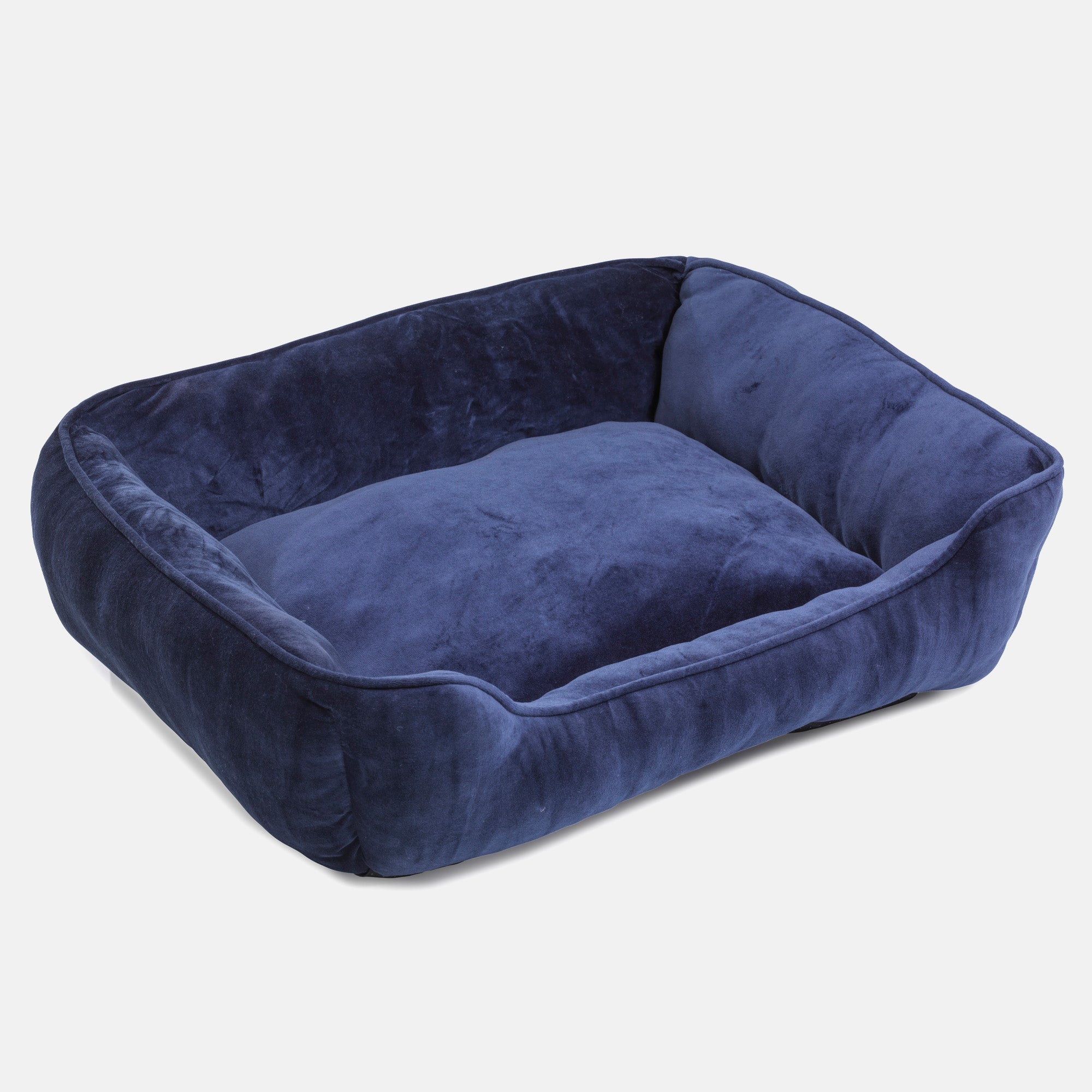 House Of Paws Navy Velvet Rectangle Dog Bed
