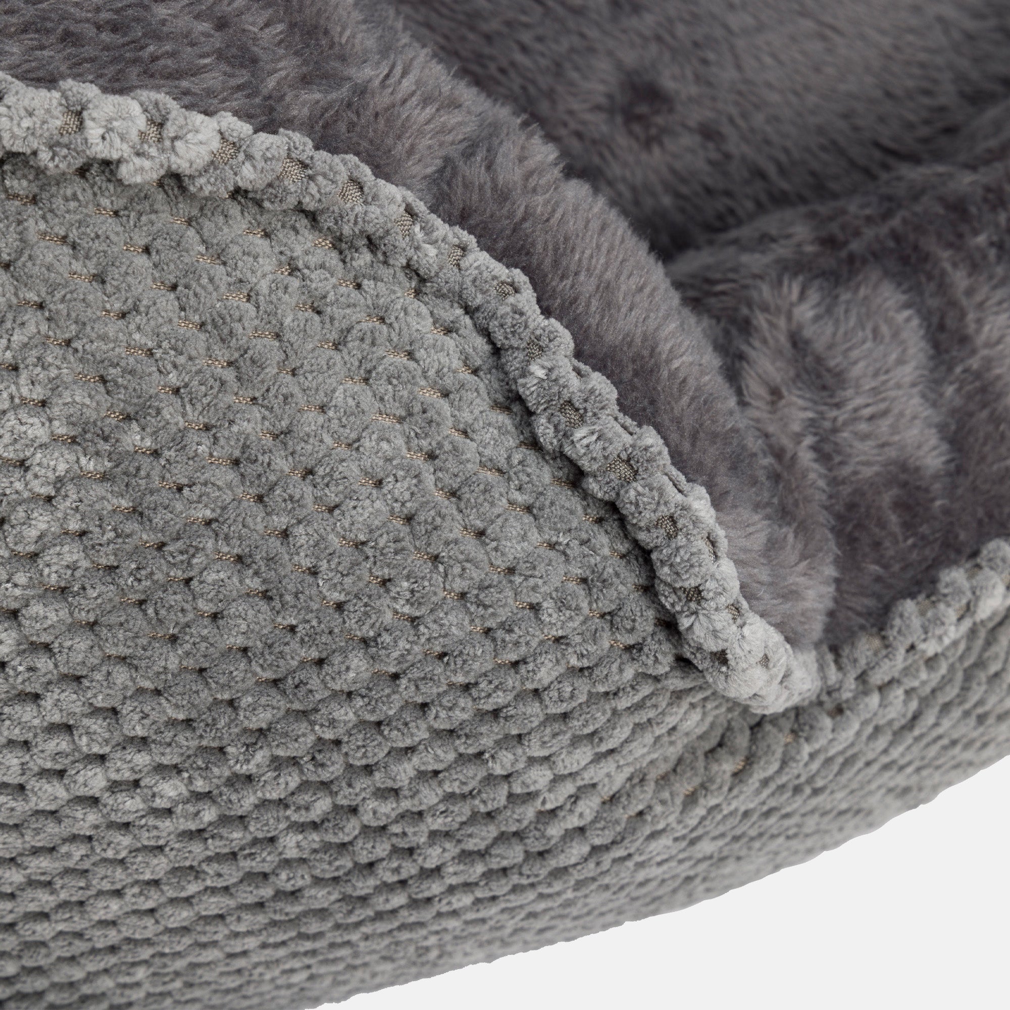 House Of Paws Grey Plush Rectangle Snuggle Dog Bed