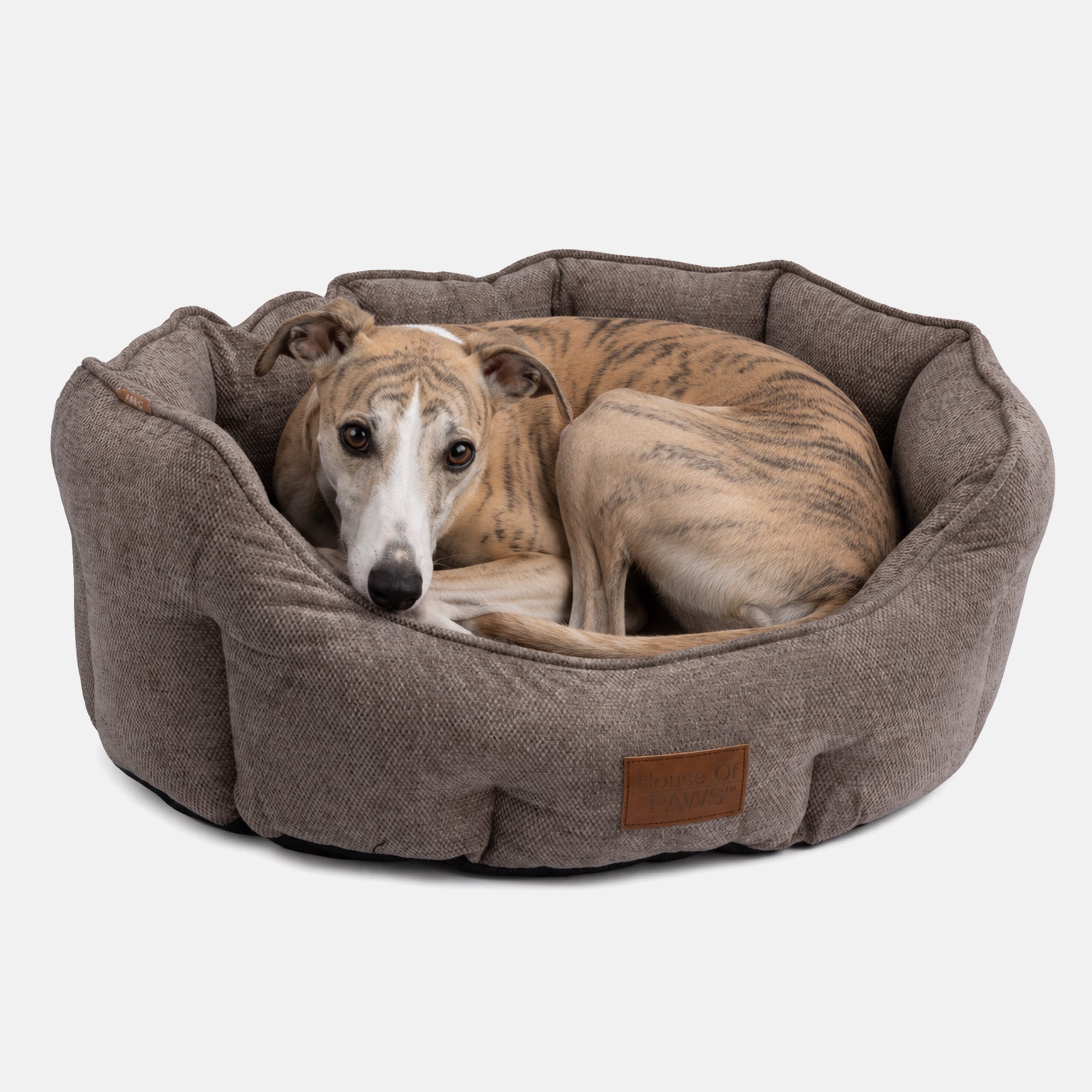 House Of Paws Mocha Chenille Oval Nesting Dog Bed