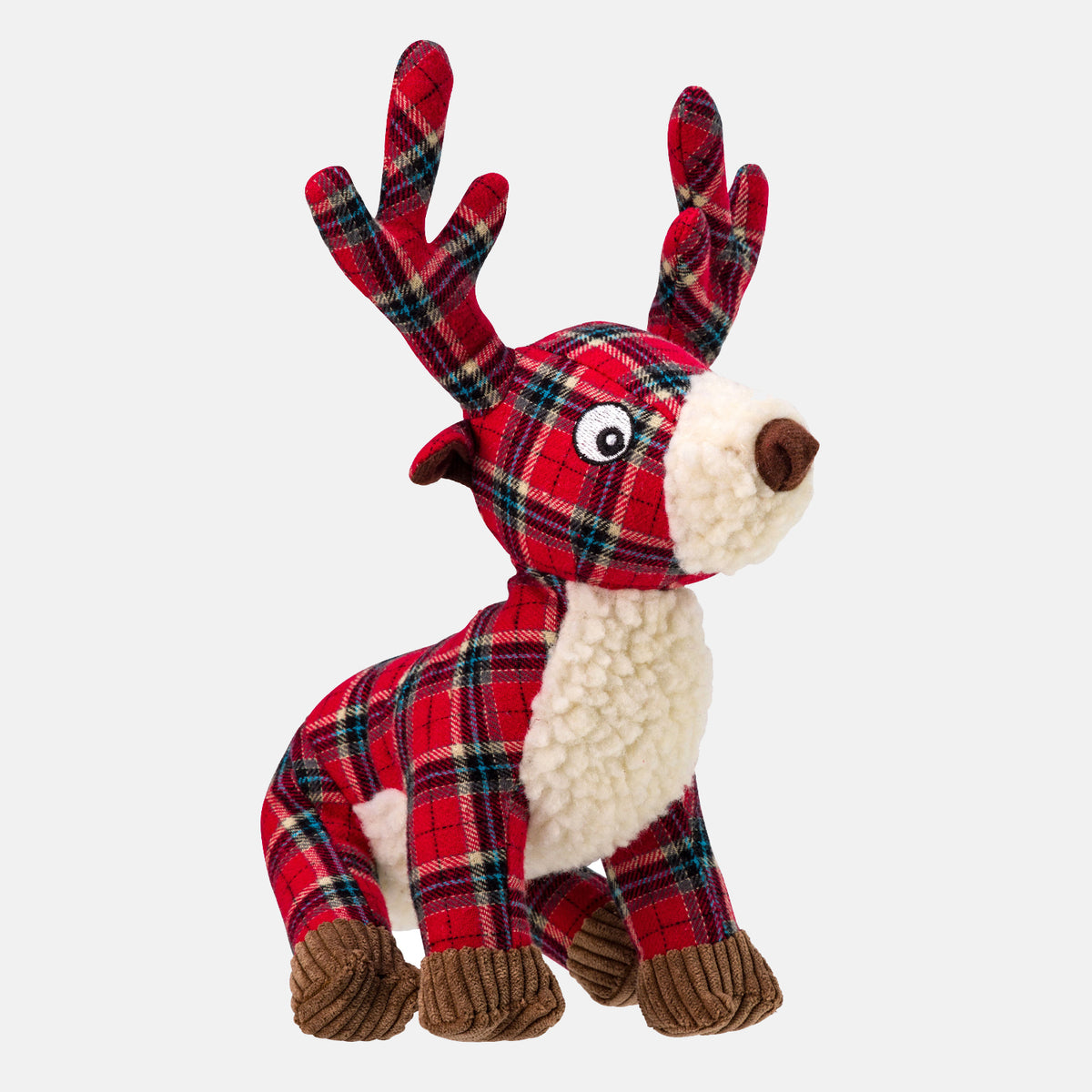 Red Tweed Reindeer Dog Toy