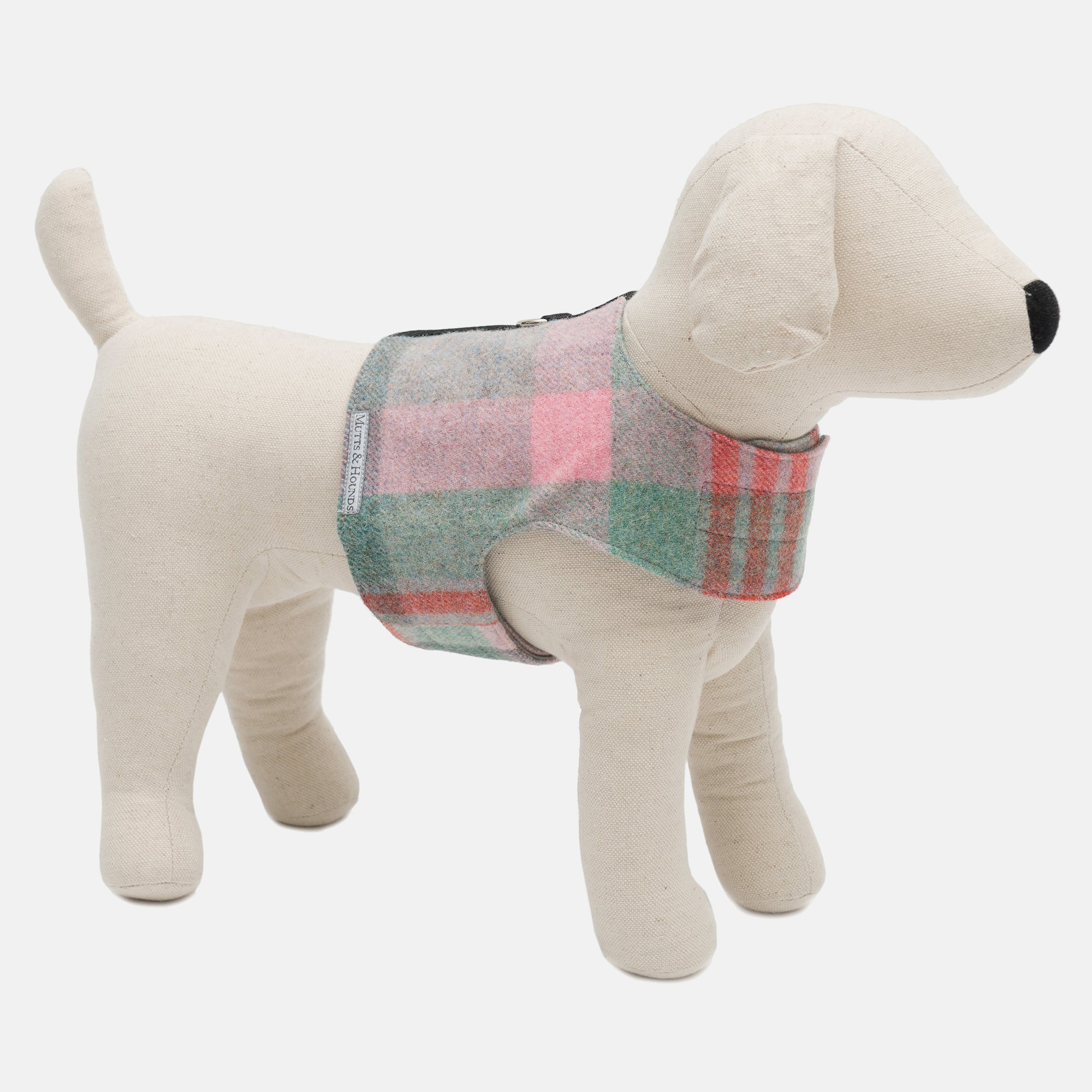 Macaroon Check Tweed Soft Dog Harness