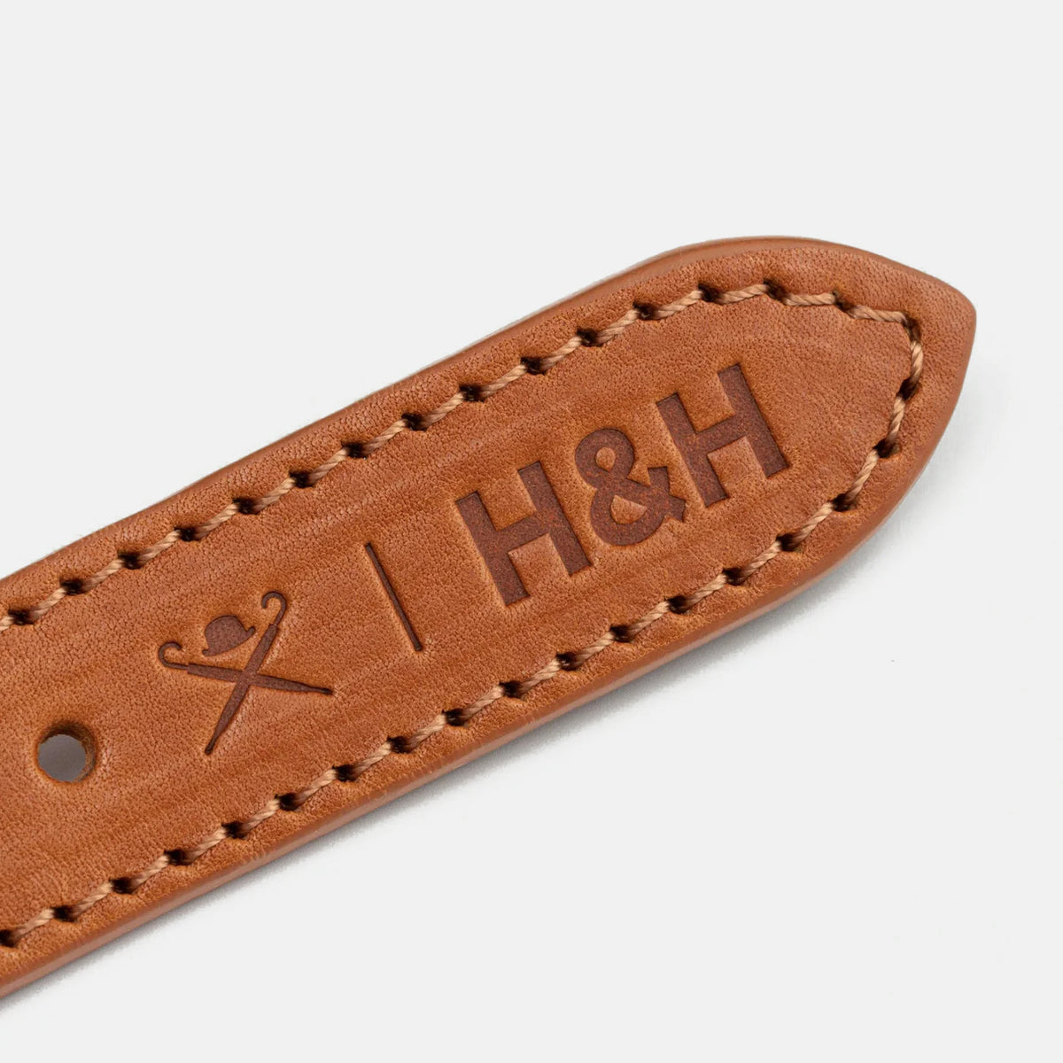 Hackett X Hugo & Hudson Navy Round Rope & Cognac Leather Dog Collar