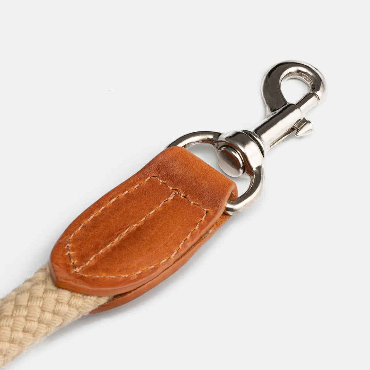 Hackett X Hugo & Hudson Natural Round Rope & Cognac Leather Dog Lead